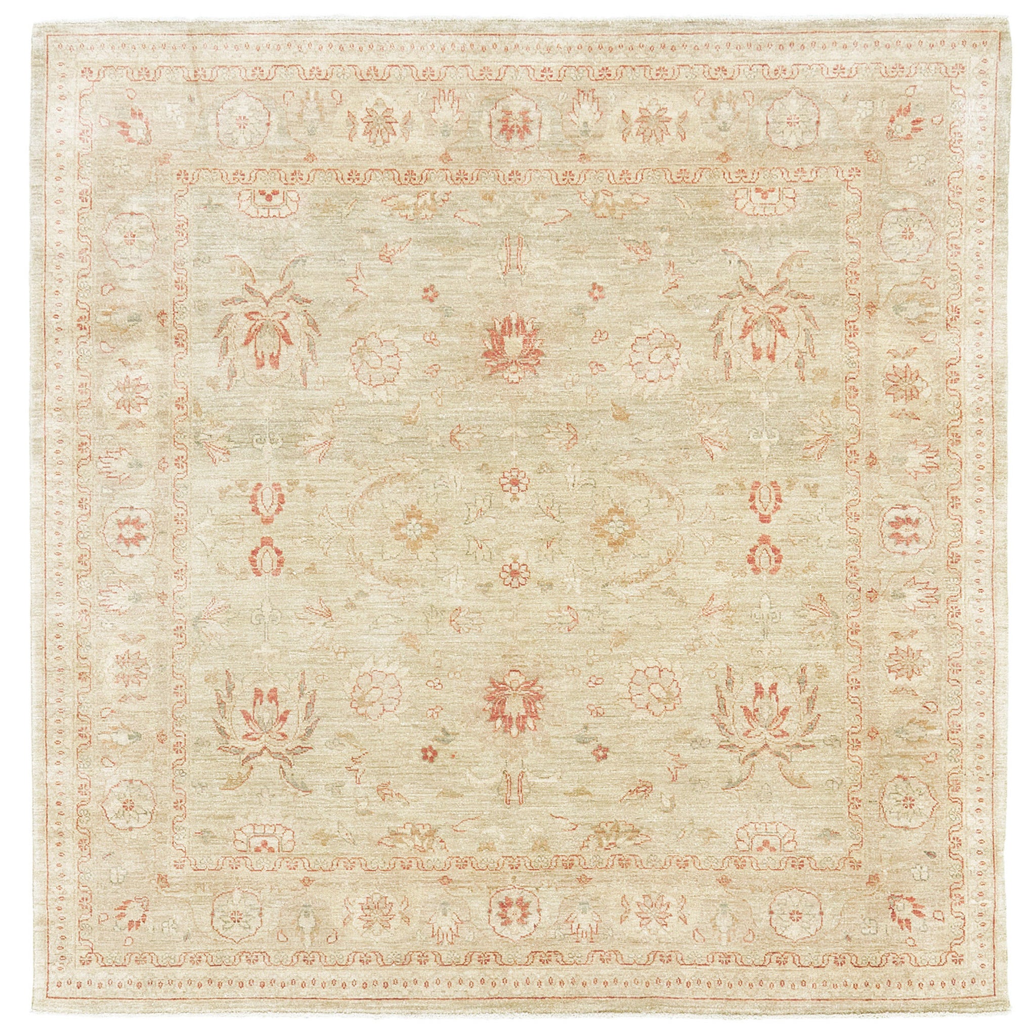 Mehraban Natural Dye Sultanabad Style Rug Divine Square Rug