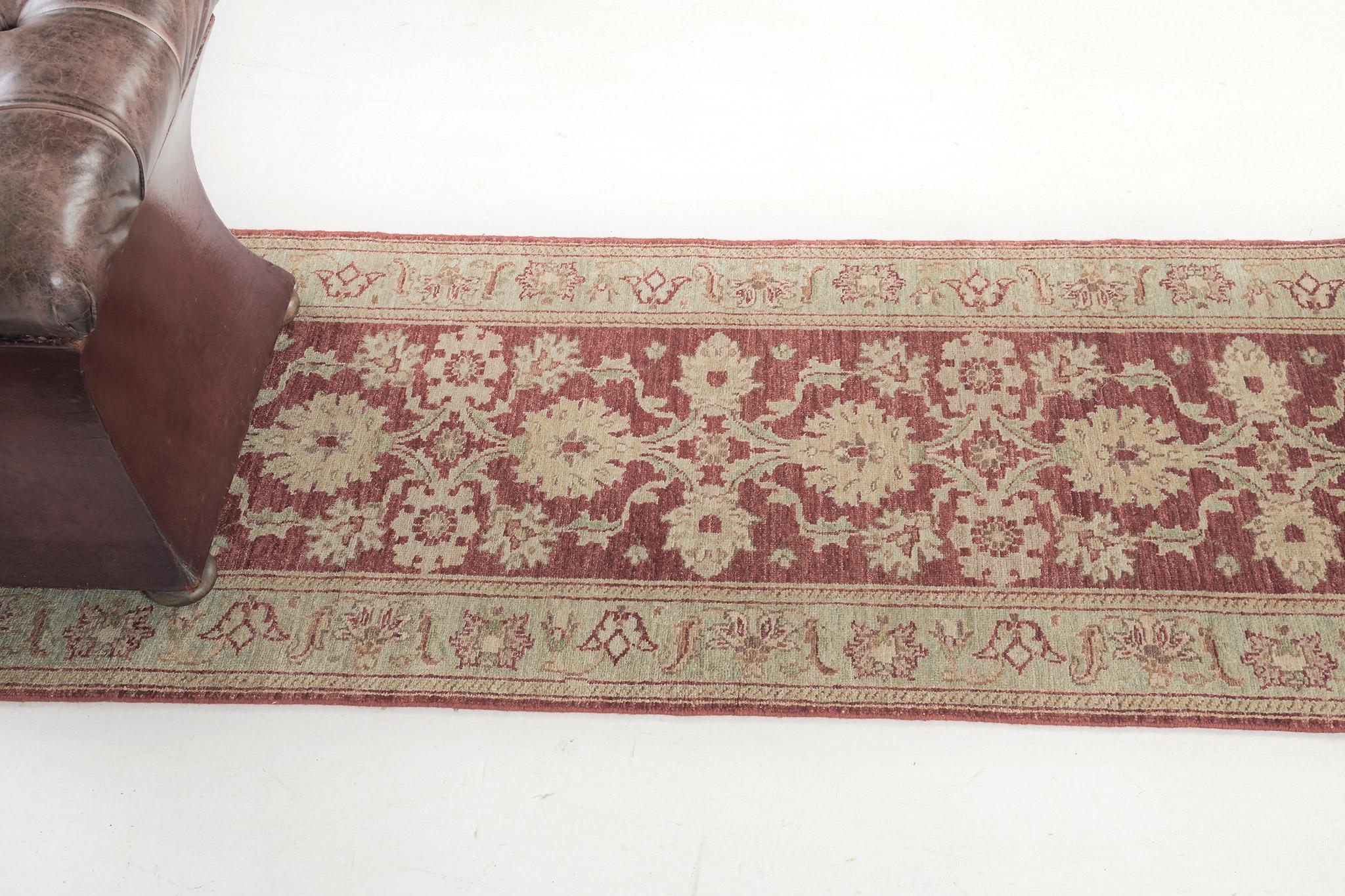 Pakistani Mehraban Natural Dye Sultanabad Style Runner Bliss D5050 For Sale