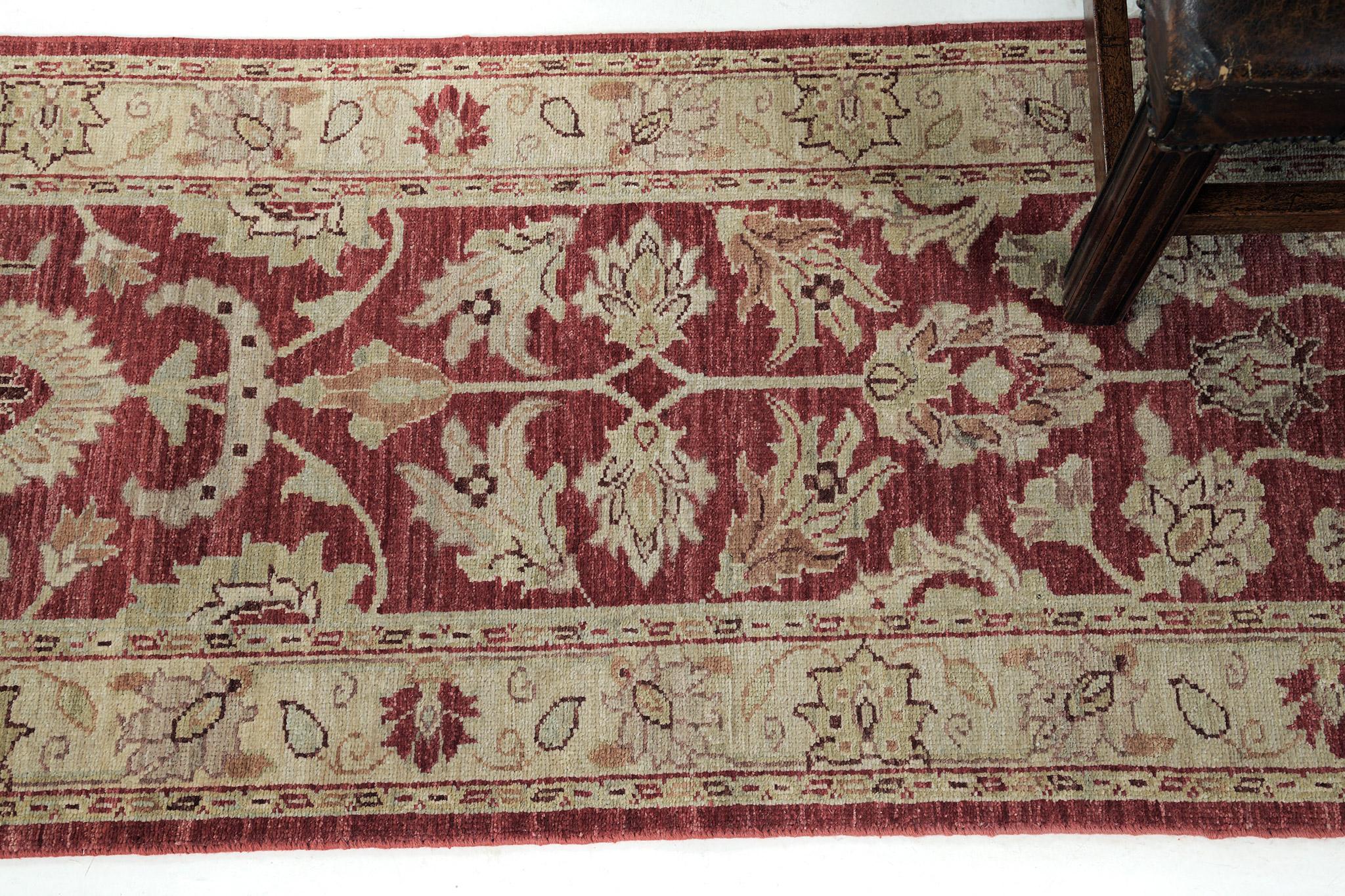 Afghan Mehraban Natural Dye Sultanabad Style Runner Bliss D5050 For Sale