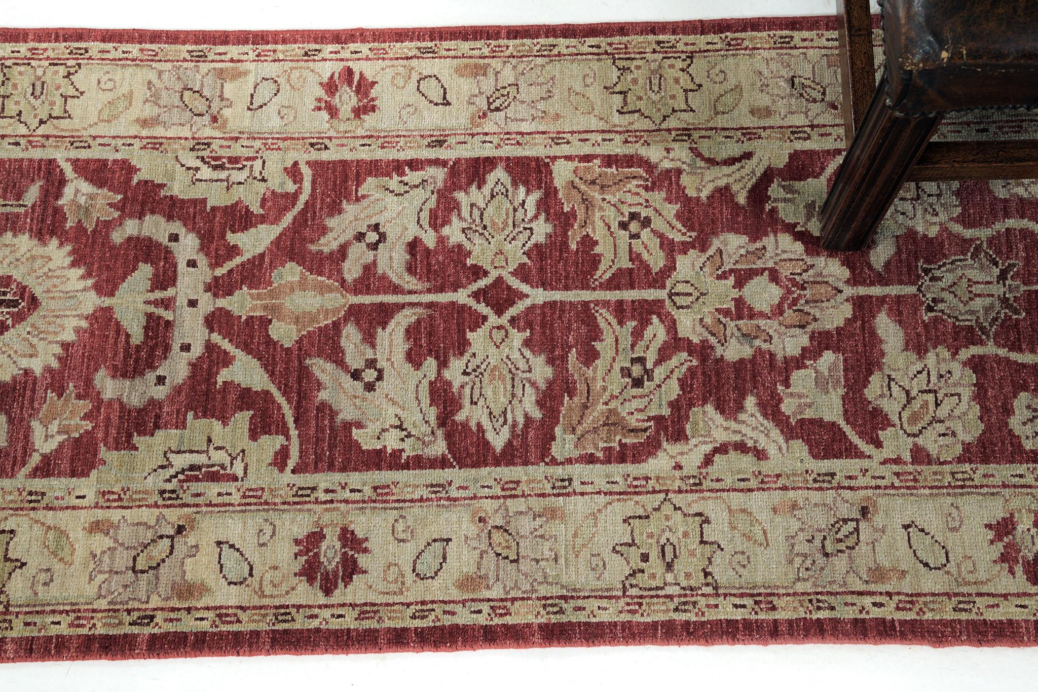 Mehraban Naturfarbene Sultanabad-Läufer Bliss D5050 (Afghanisch) im Angebot