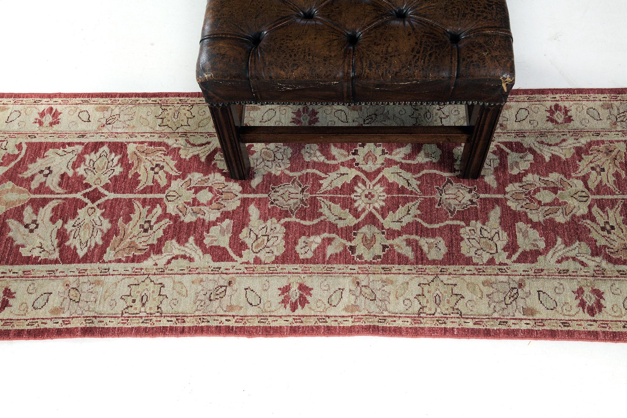 Hand-Knotted Mehraban Natural Dye Sultanabad Style Runner Bliss D5050 For Sale
