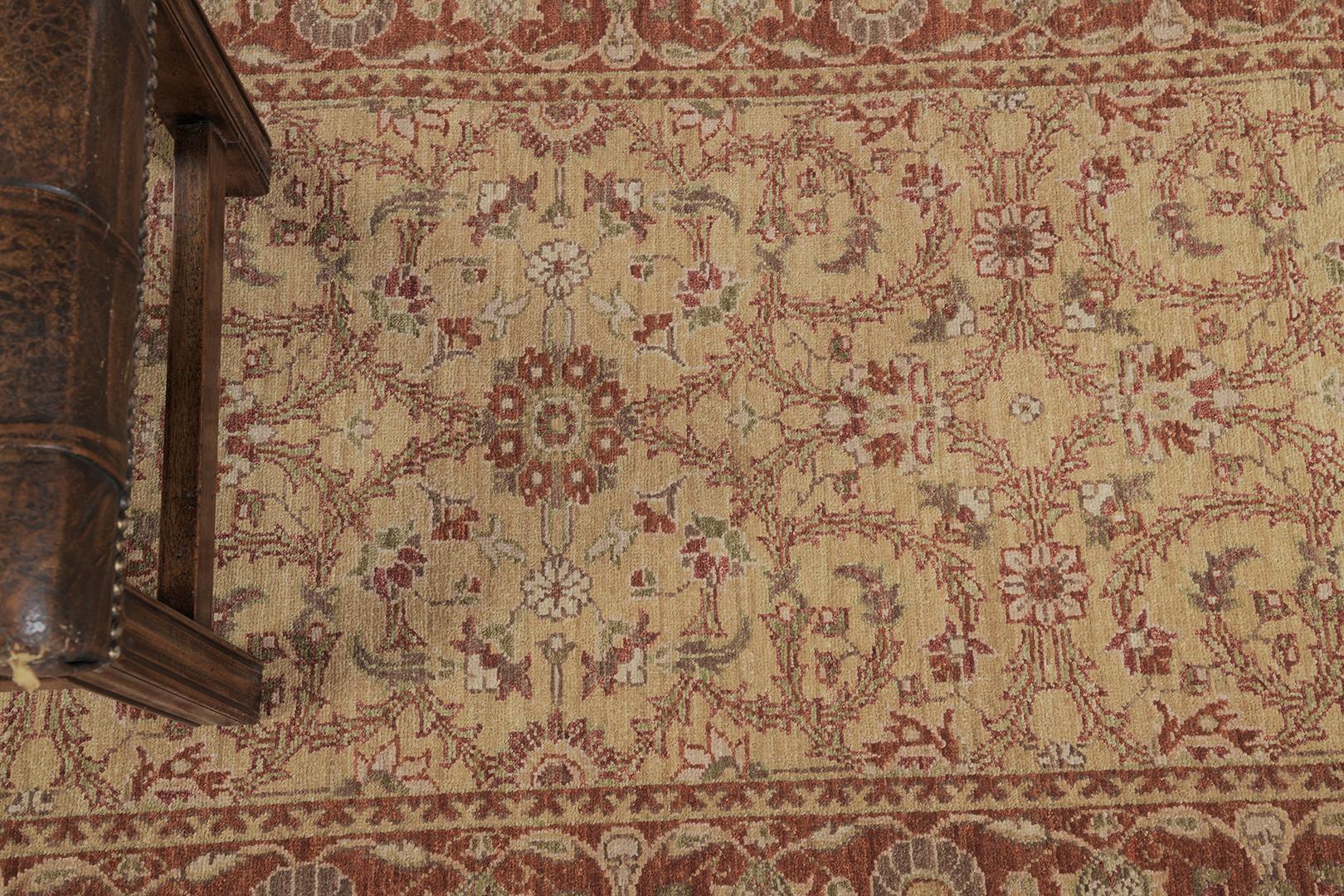 Mehraban Natural Dye Sultanabad Style Läufer D5055 Bliss Kollektion (21. Jahrhundert und zeitgenössisch) im Angebot
