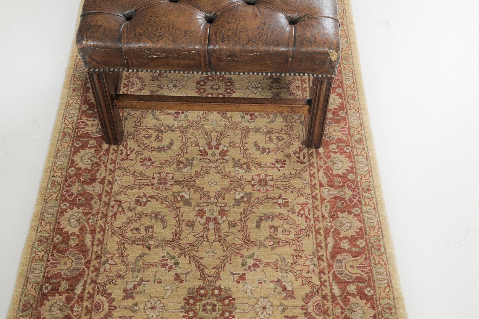 Mehraban Natural Dye Sultanabad Style Läufer D5055 Bliss Kollektion (Wolle) im Angebot