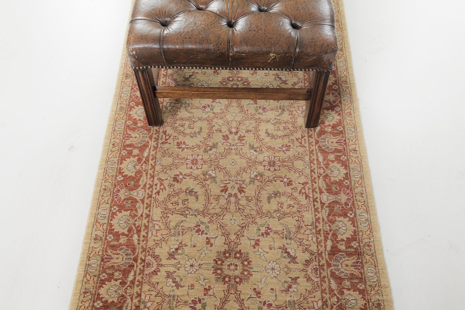 Mehraban Natural Dye Sultanabad Style Läufer D5055 Bliss Kollektion im Angebot 1