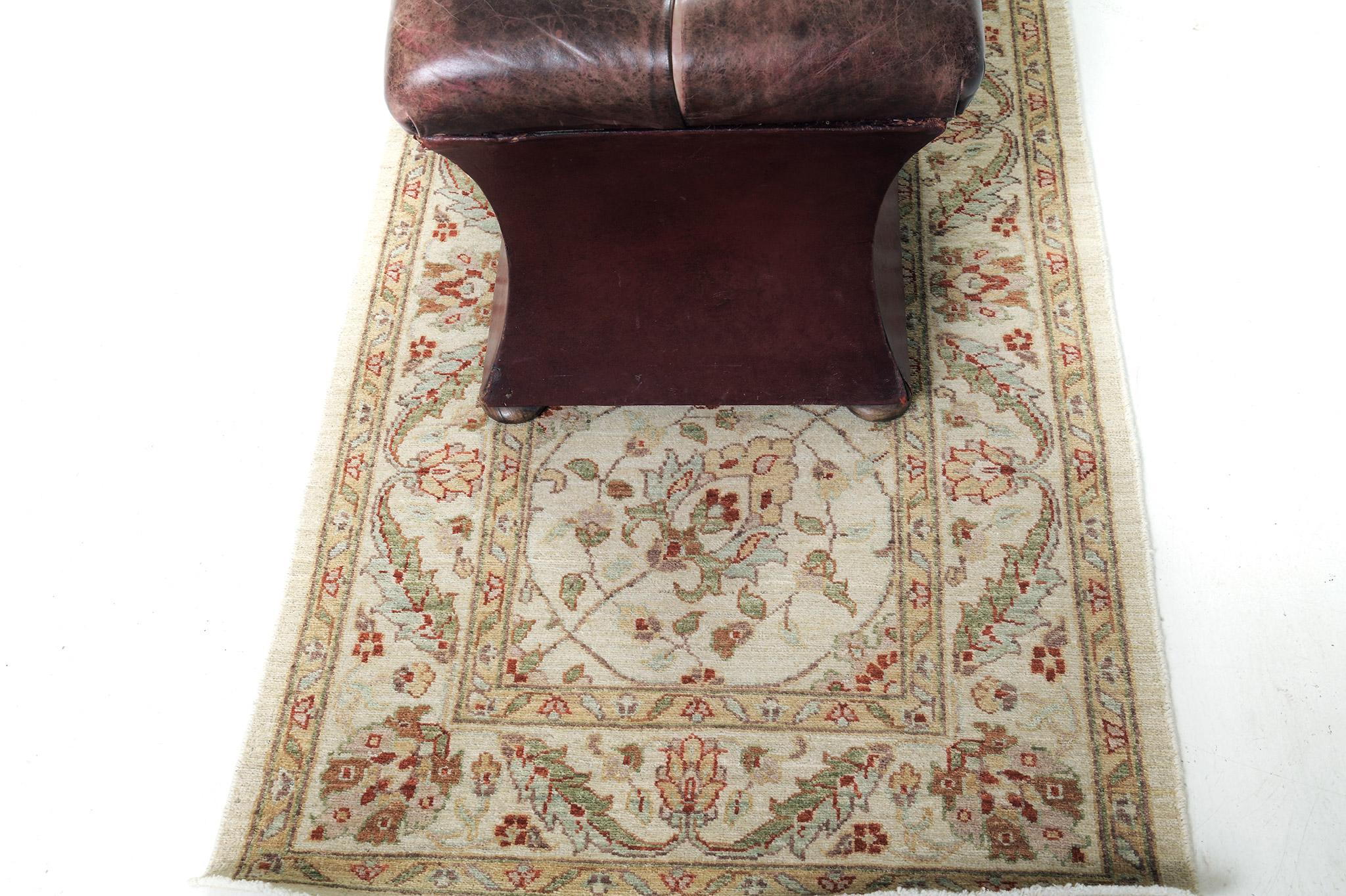 Afghan Mehraban Natural Dye Sultanabad Style Runner Divine Collection For Sale