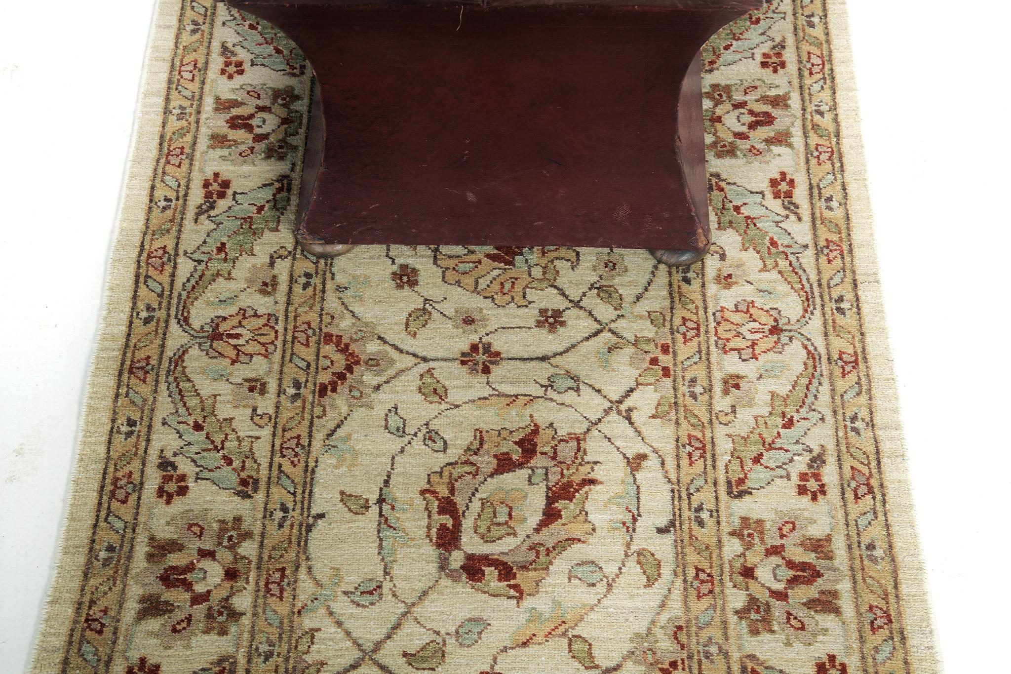 Hand-Knotted Mehraban Natural Dye Sultanabad Style Runner Divine Collection For Sale