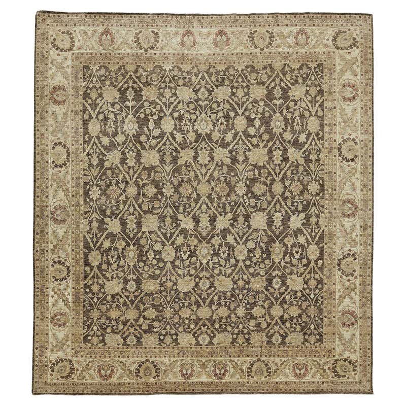 Mehraban Vintage Style Tabriz Allover Design Rug For Sale at 1stDibs