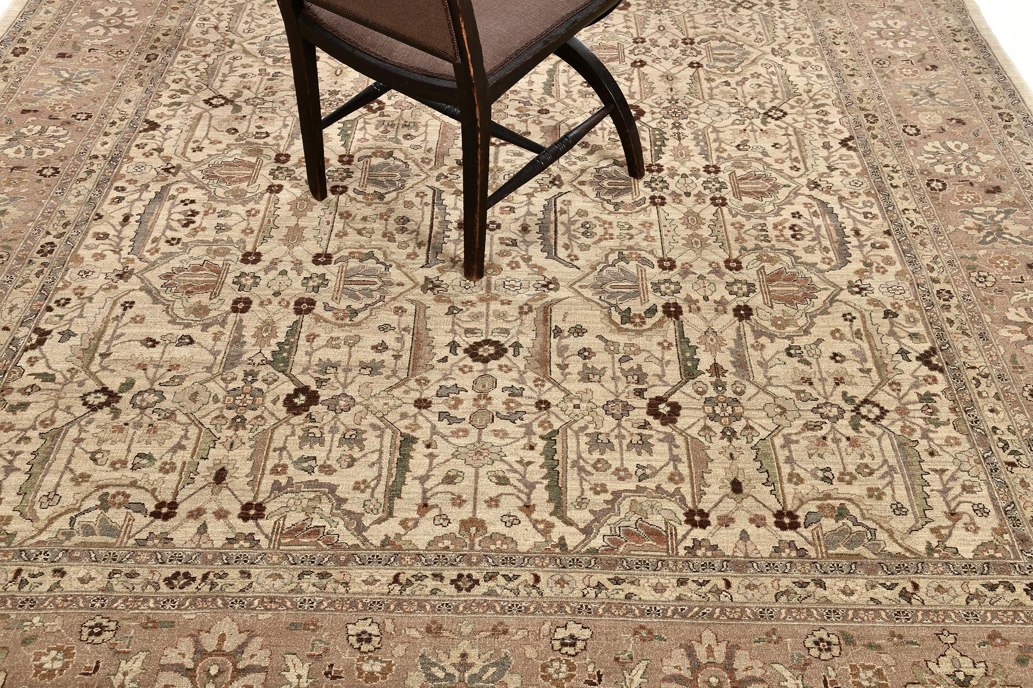 XXIe siècle et contemporain Mehraban - Tapis Tabriz à motif de teinture naturelle D525252 Fable en vente
