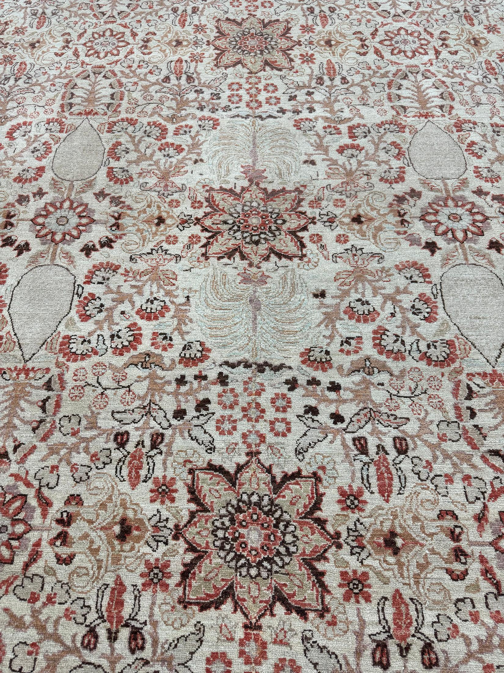 Afghan Mehraban Natural Dye Tabriz Hadji Jalili Revival For Sale