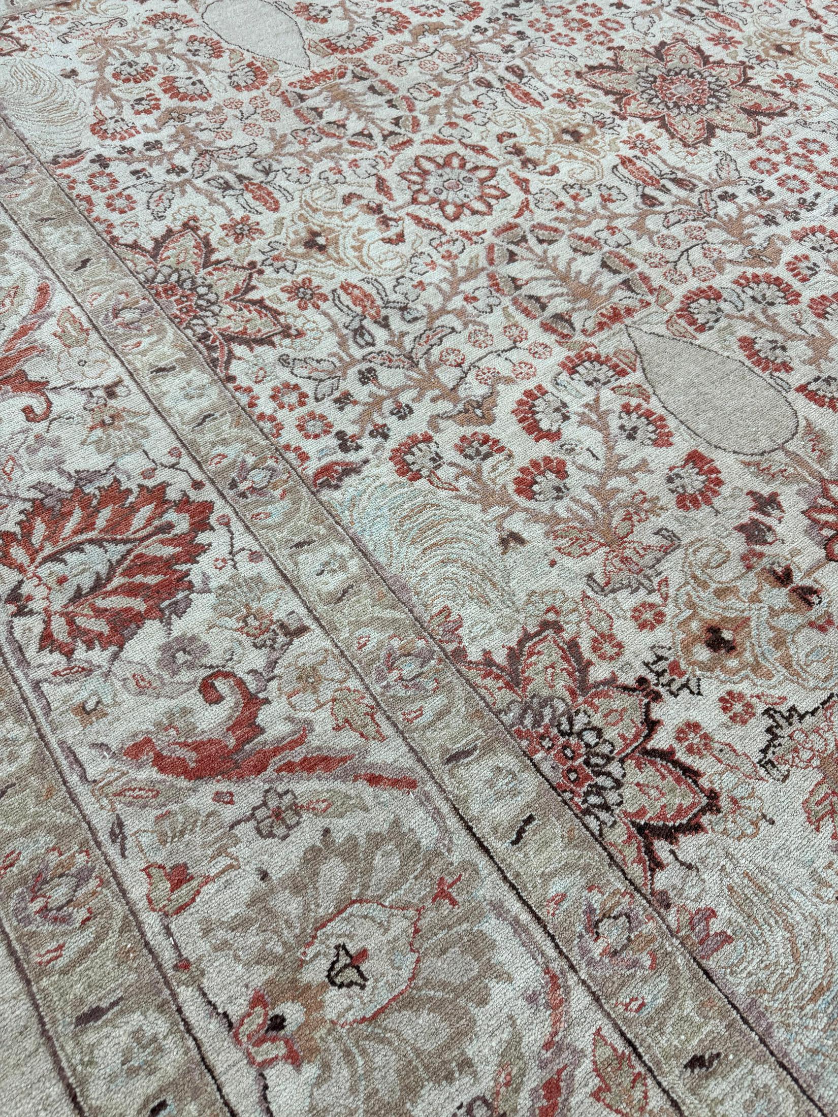 Mehraban Natural Dye Tabriz Hadji Jalili Revival In New Condition For Sale In WEST HOLLYWOOD, CA