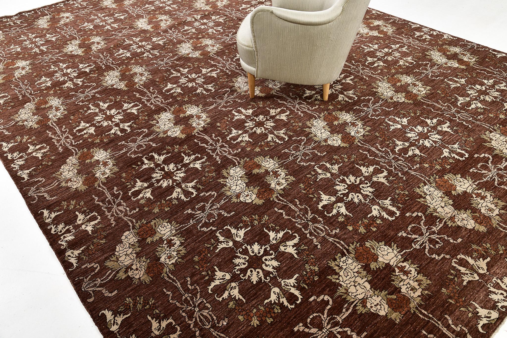 Contemporary Mehraban Natural Dye Transitional Design Rug D5069 Bliss For Sale