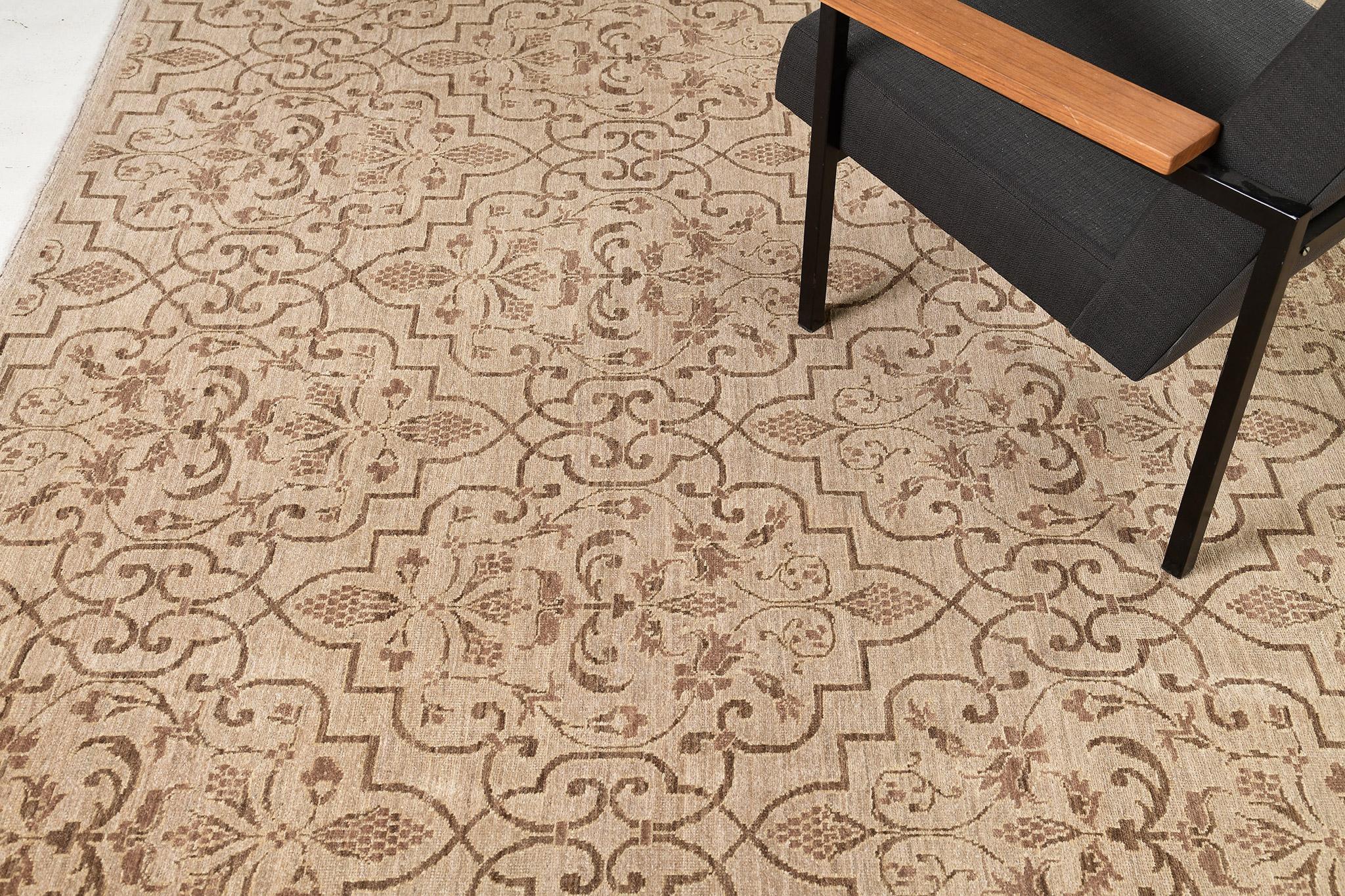 Mehraban Übergangsteppich mit natürlichem Farbstoff, Design D5159 Divine im Angebot 4