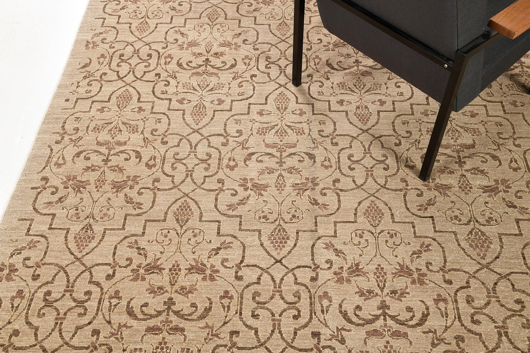Mehraban Übergangsteppich mit natürlichem Farbstoff, Design D5159 Divine (Wolle) im Angebot