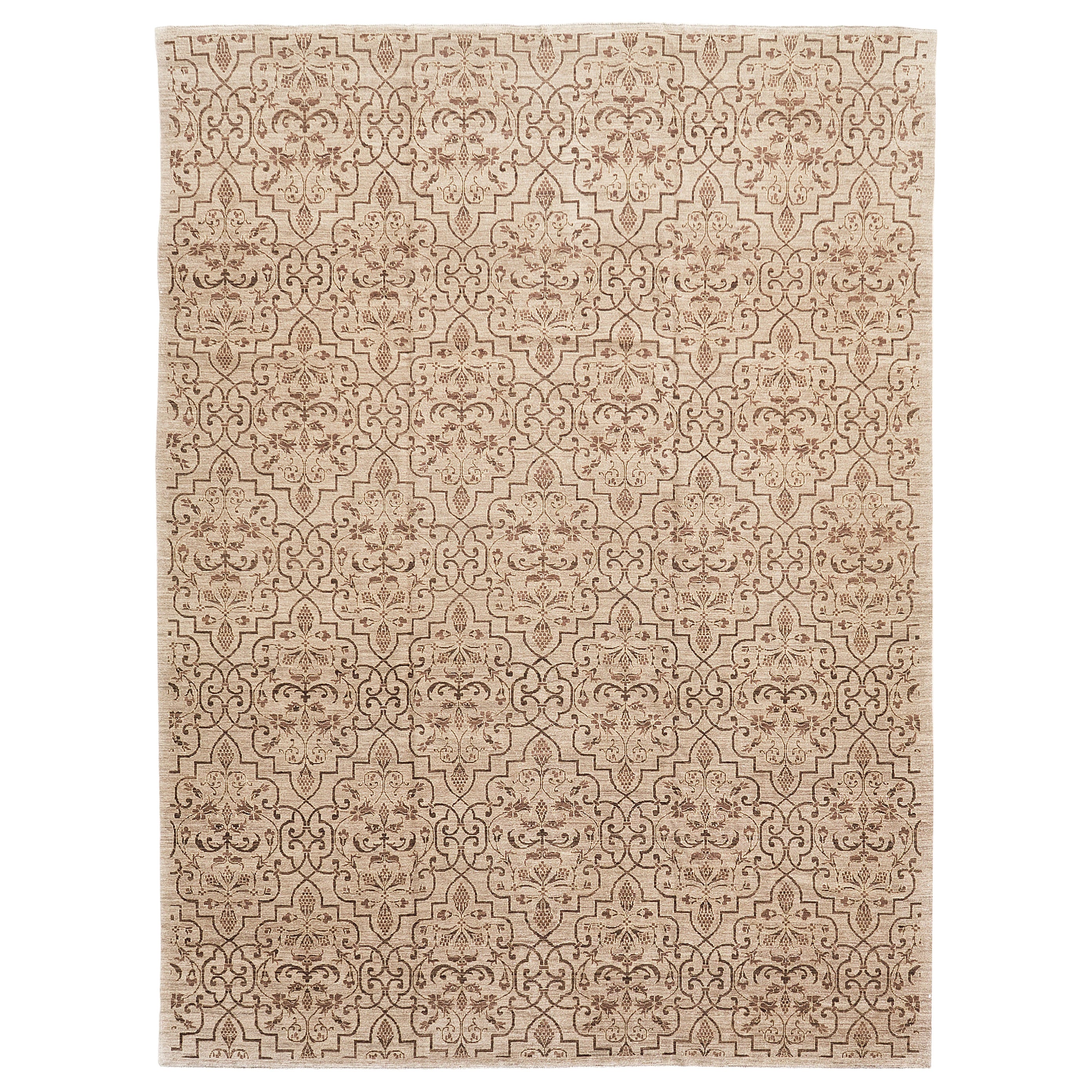 Mehraban Übergangsteppich mit natürlichem Farbstoff, Design D5159 Divine