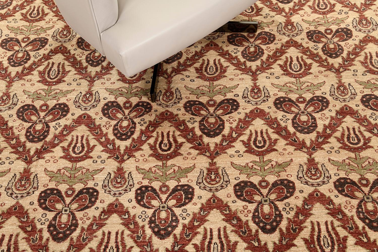 Lana Mehraban Rugs, Tappeto Quadrato Transitorio con Tintura Naturale in vendita