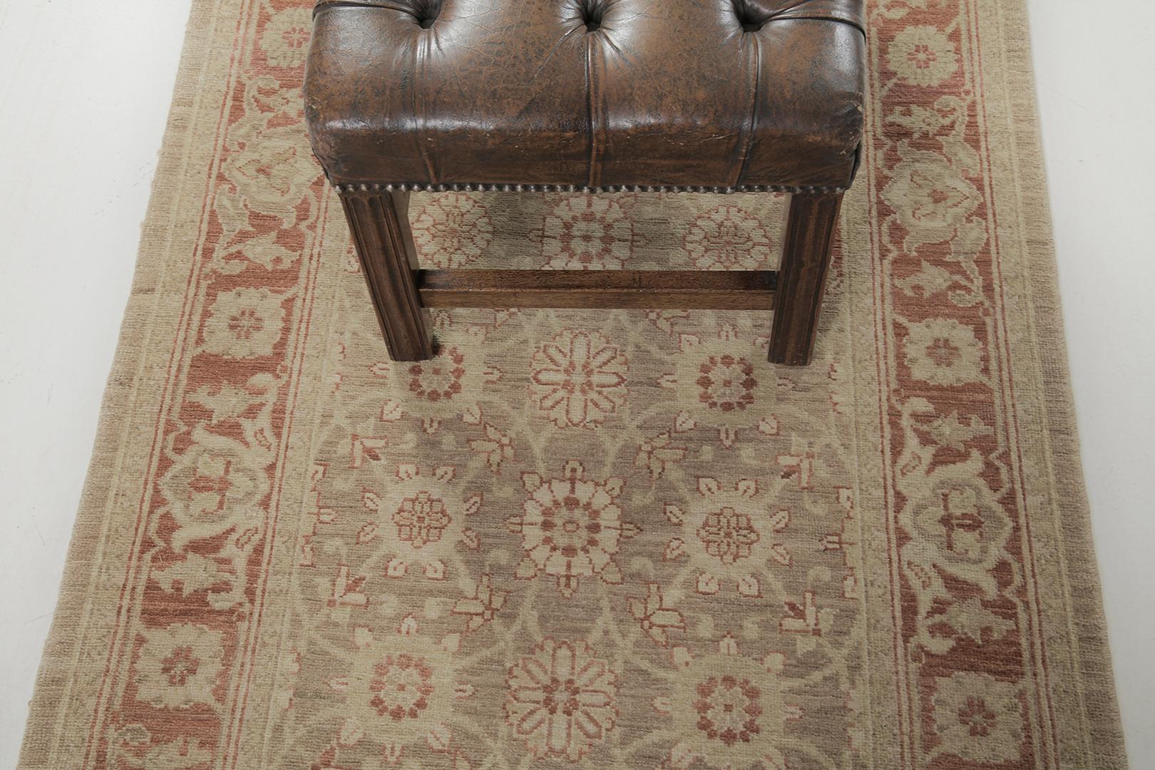 Traves de Mesa Mehraban Tinte Natural Diseño Varamin D5065 Divino Afgano en venta