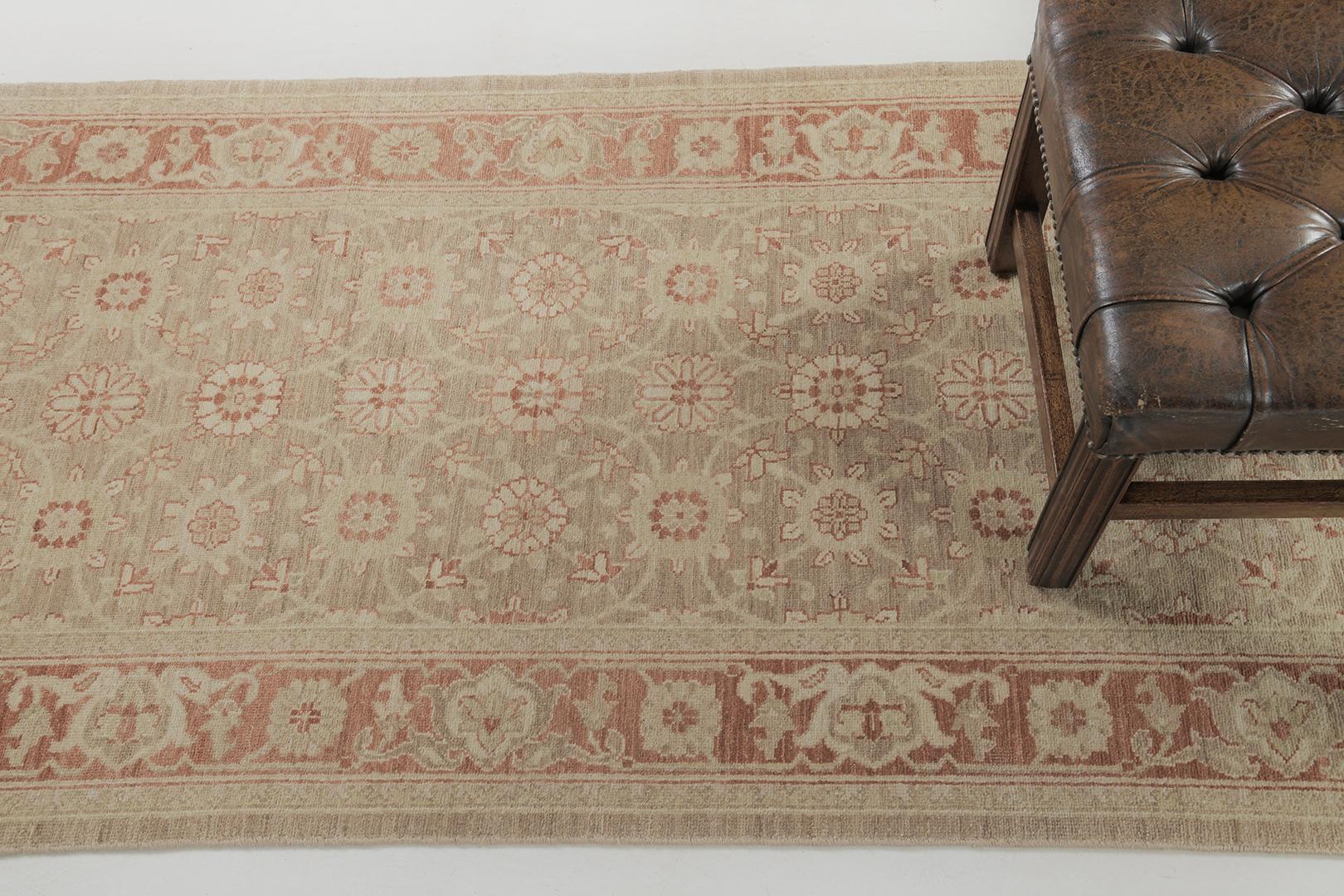 Traves de Mesa Mehraban Tinte Natural Diseño Varamin D5065 Divino Siglo XXI y contemporáneo en venta
