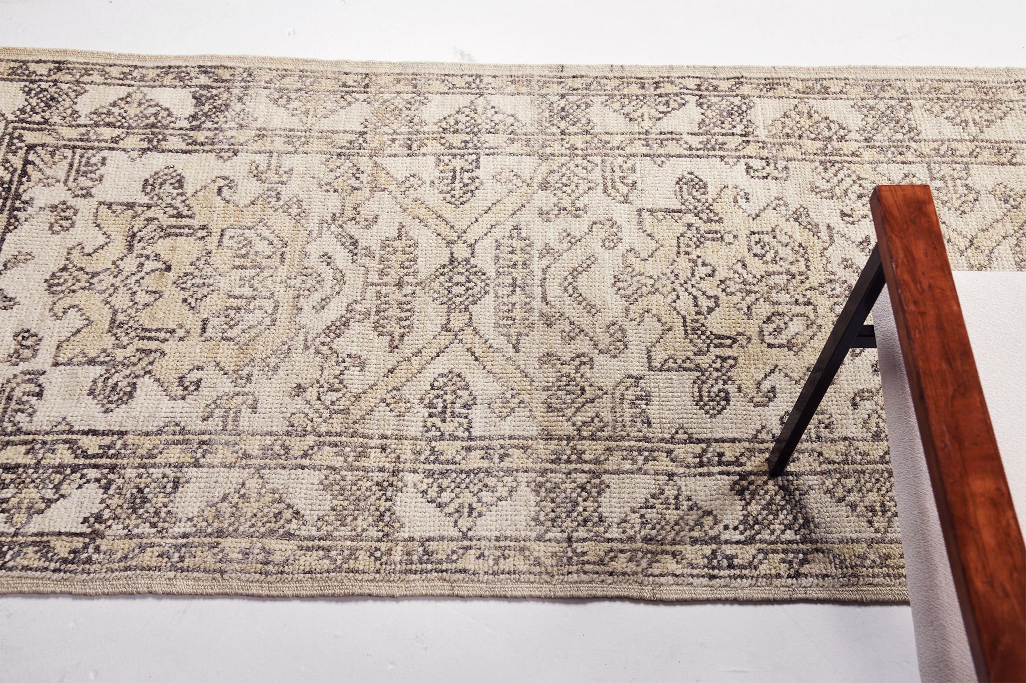 Hand-Knotted Mehraban Oushak Runner, Domicile Collection