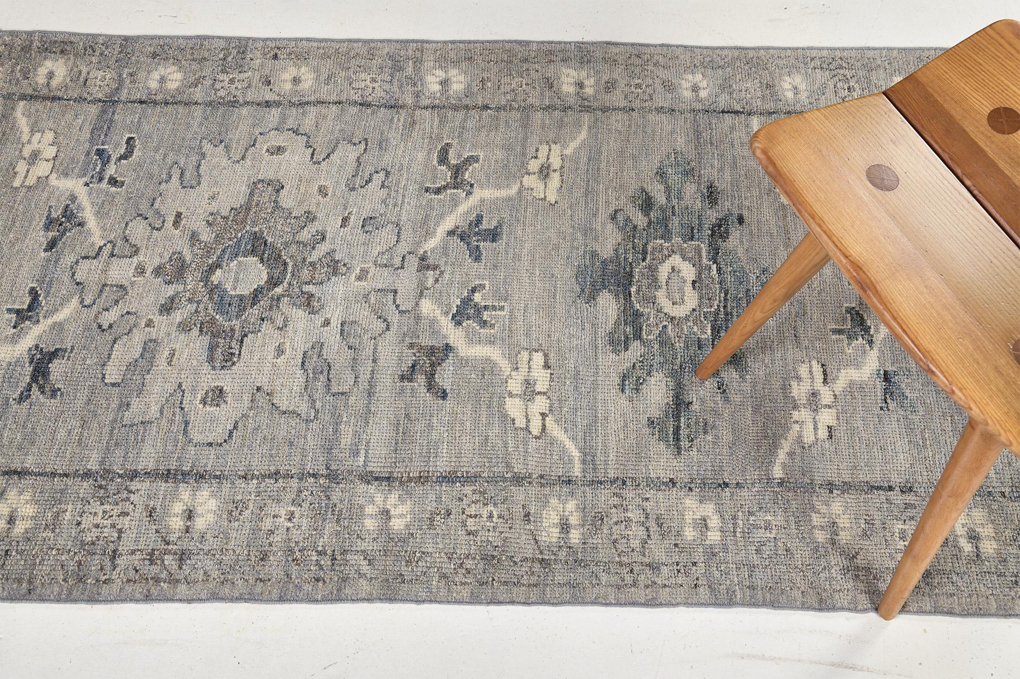 Contemporary Mehraban Oushak Runner, Sultanabad Collection For Sale