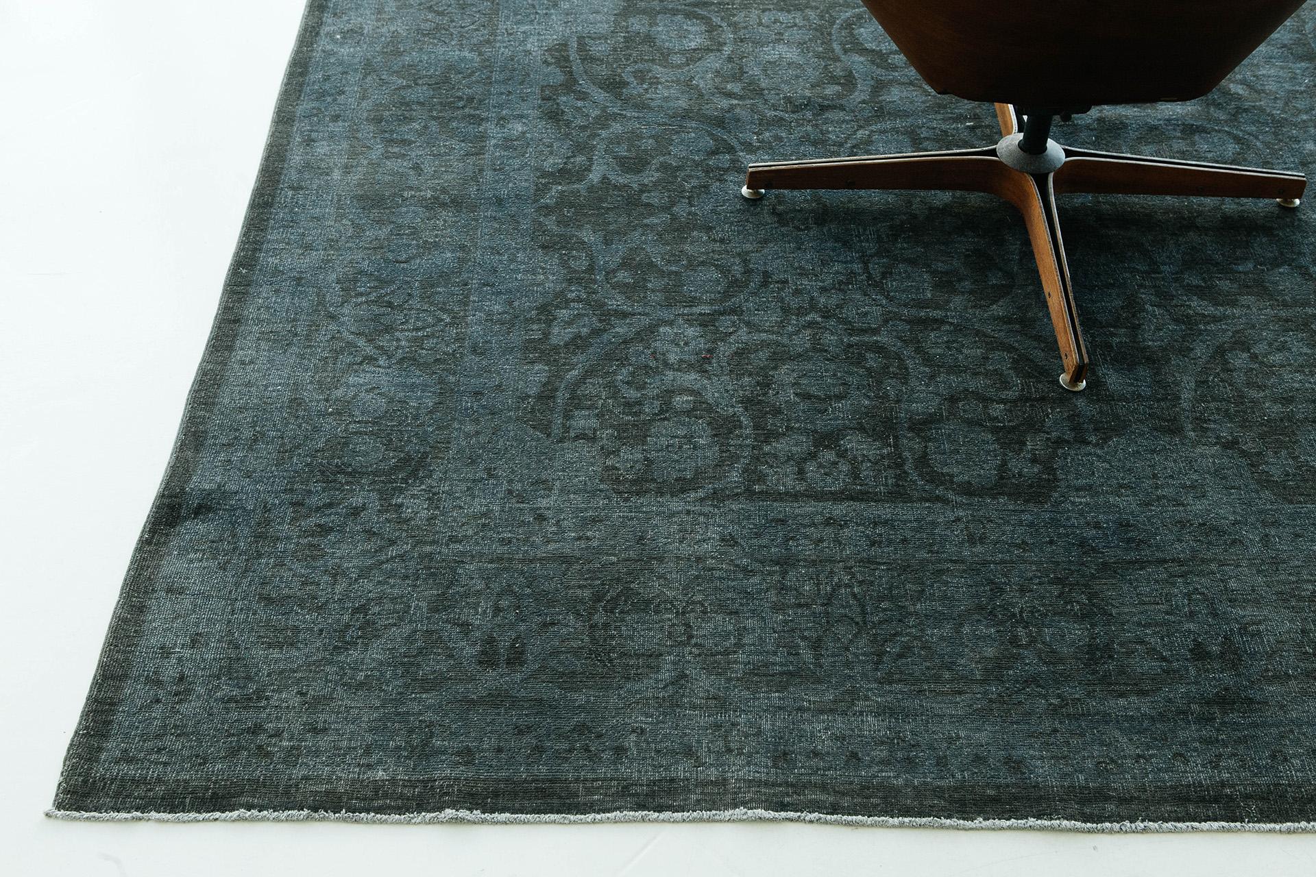 Wool Mehraban Overdyed Distressed Rug For Sale