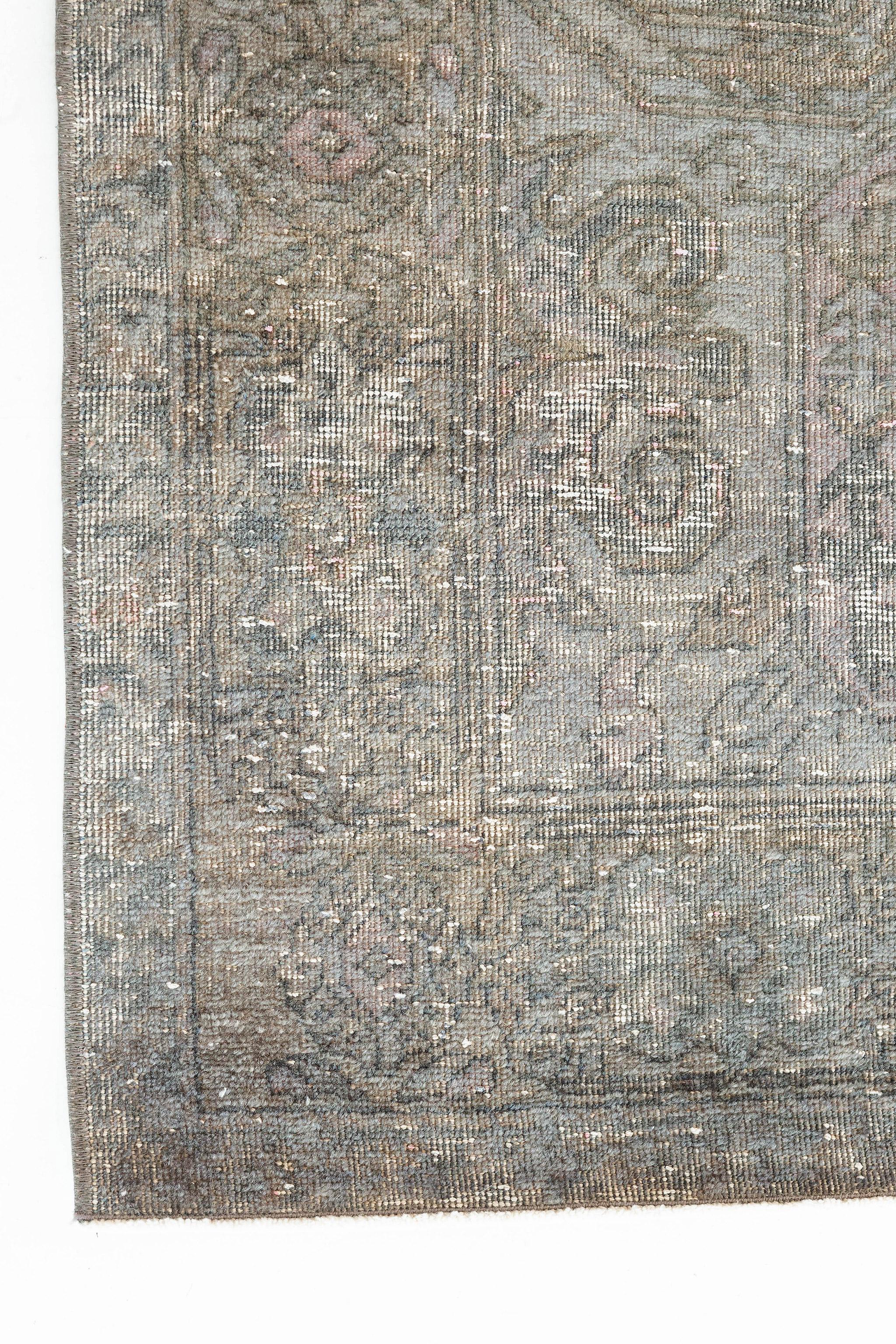 A remarkable overdyed vintage Turkish Anatolian rug that will unexpectedly bring a positive energy to a room’s interior design. Intricately made from overdyed hand spun wool which brought out a stunning deep stone and turquoise, this rug acts as a