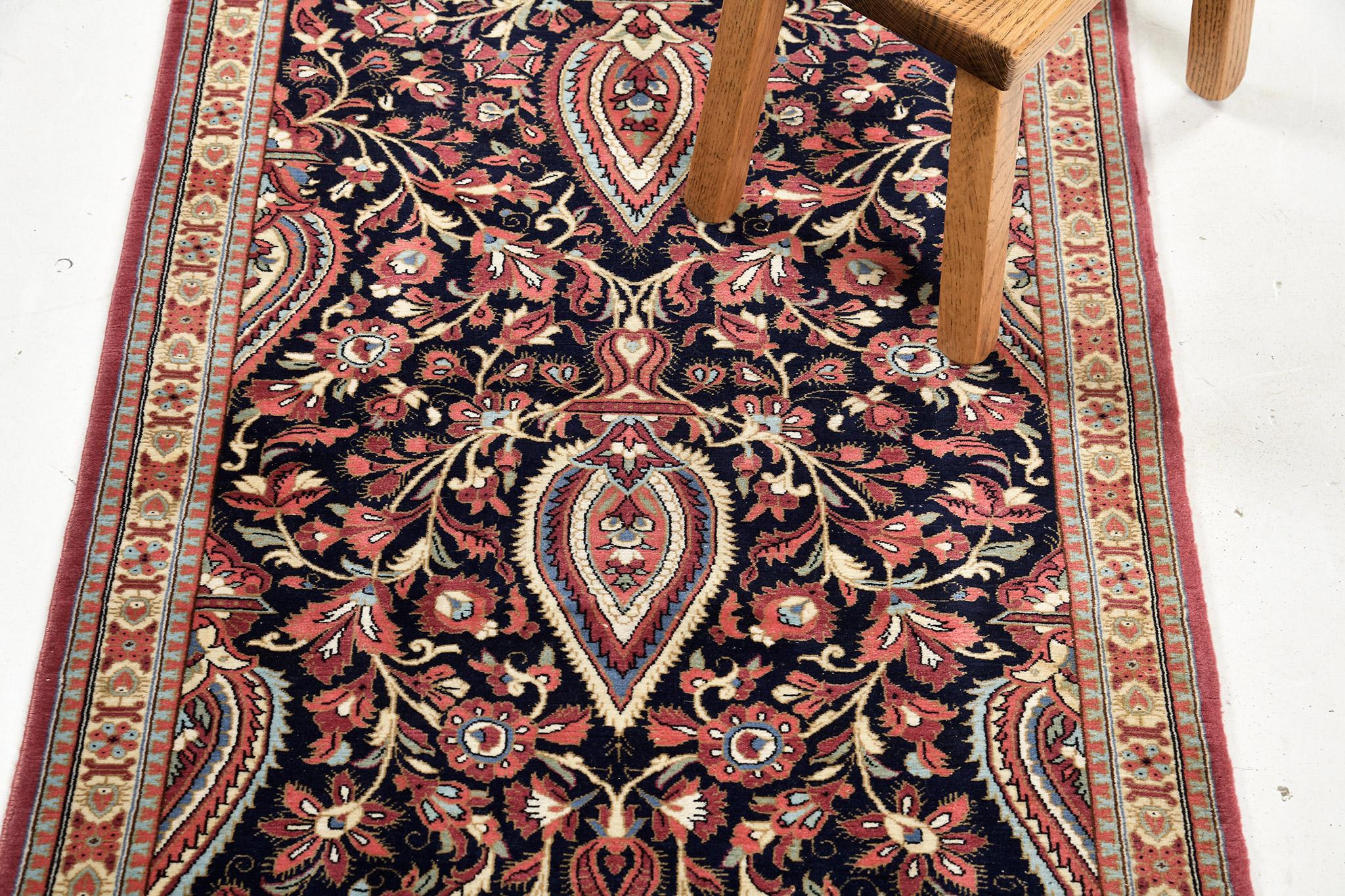 Persian Qum Runner In New Condition For Sale In WEST HOLLYWOOD, CA