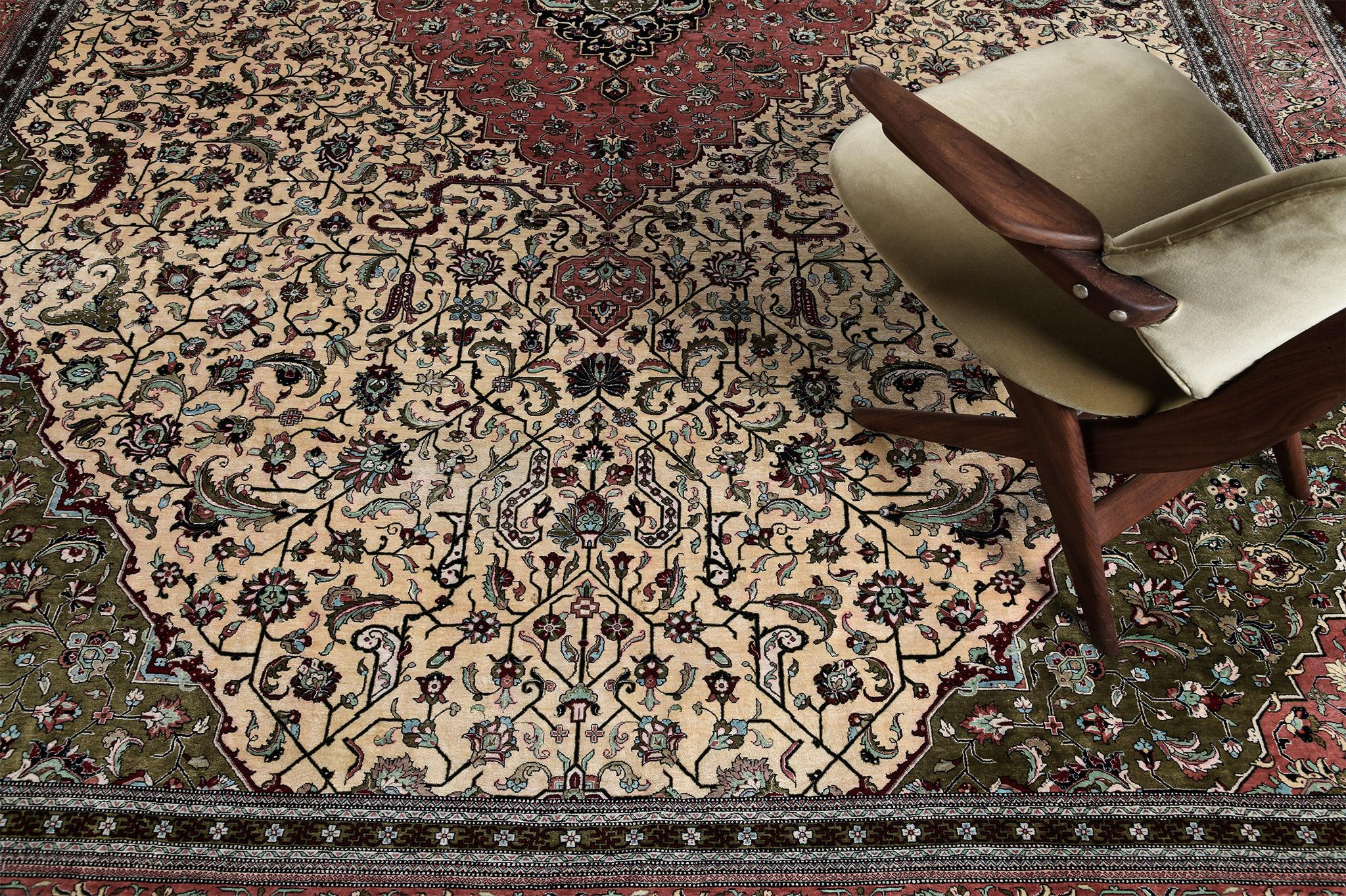 Mehraban Persisch Qum Seide 28463 im Angebot 4