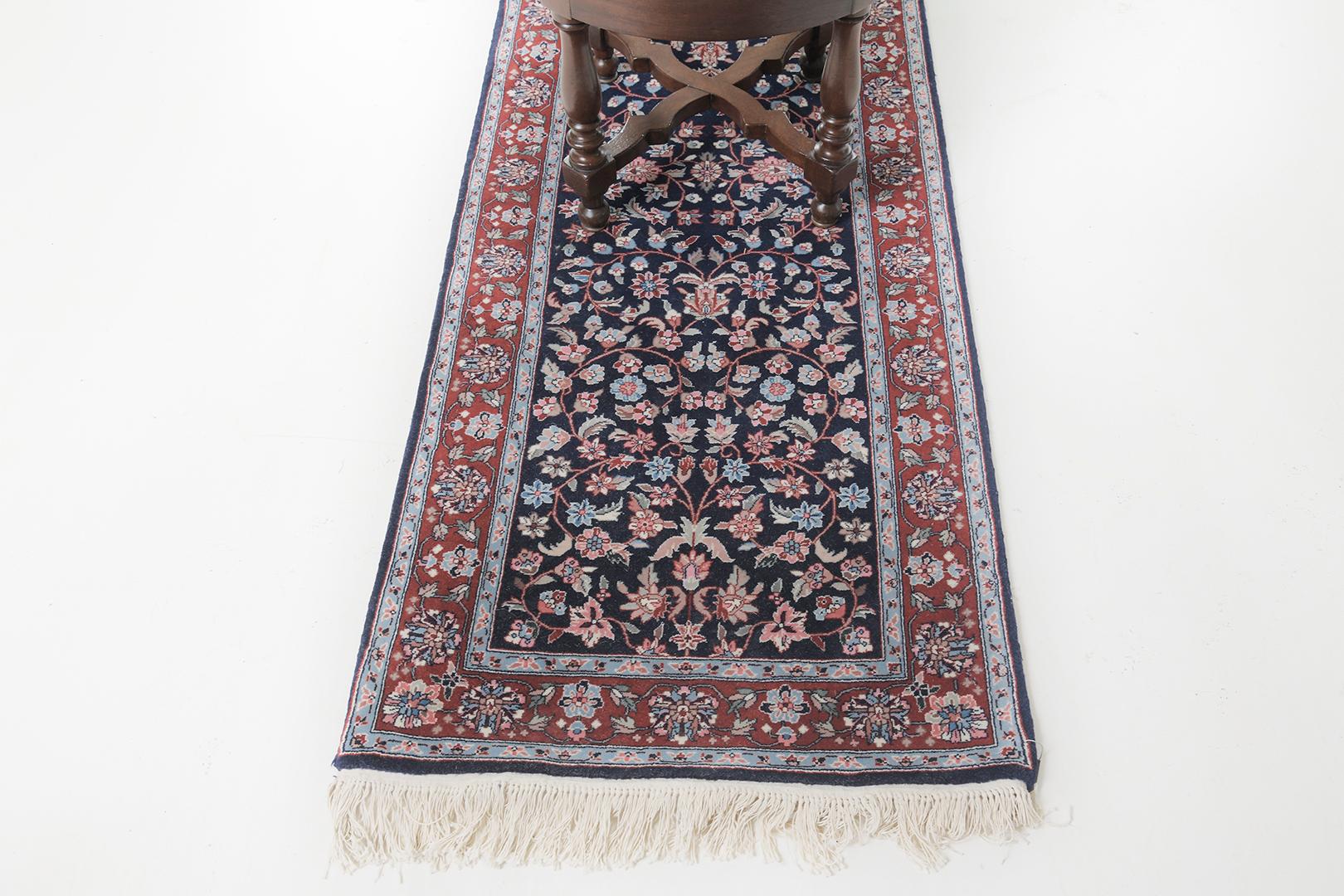 Sino Tabriz runner is piled weave wool that has cool and delicate florid elements. With its sophistication and grace, it is adaptable in every interior you want to arrange with. Mehraban's collection of these fine Persian rugs is the most intricate