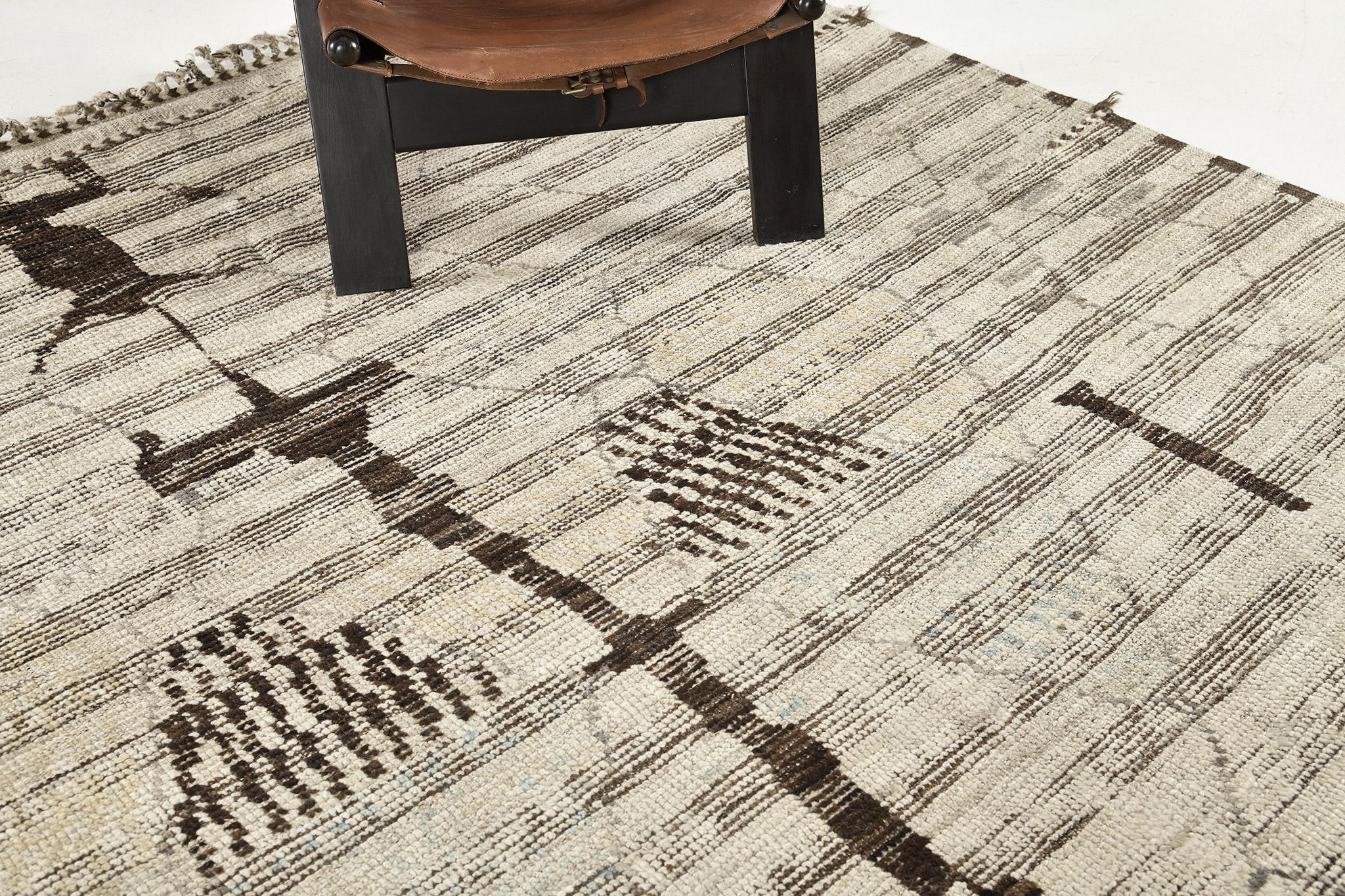 Rebabi is a unique wool shag that combines unique design elements and linework for the modern design world. Its weaving of natural earth tones and hints of colors are suitable for many interiors and are what makes the Atlas Collection so unique and