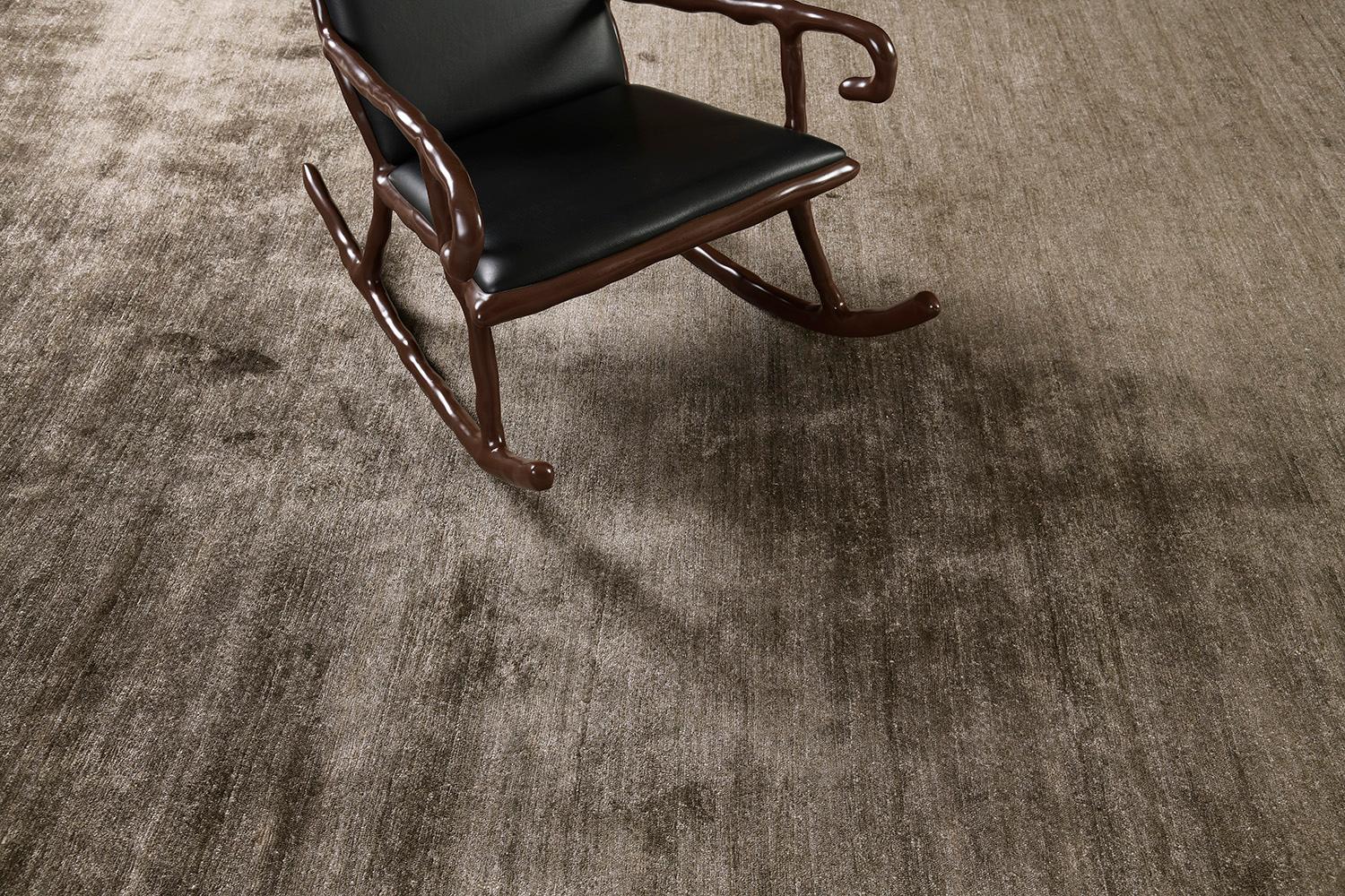 Indian Mehraban Solid Design Bamboo Silk Rug Dara For Sale