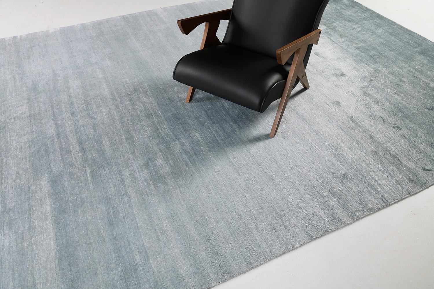 Contemporary Mehraban Solid Design Bamboo Silk Rug Dara For Sale