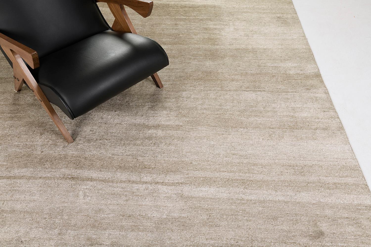 Contemporary Mehraban Solid Design Bamboo Silk Rug Dara For Sale