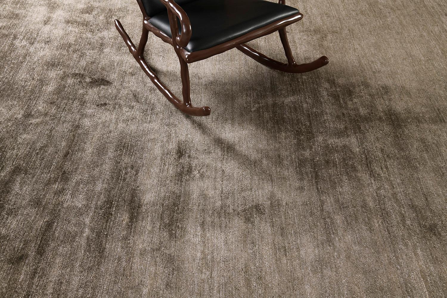 Contemporary Mehraban Solid Design Bamboo Silk Rug Dara For Sale