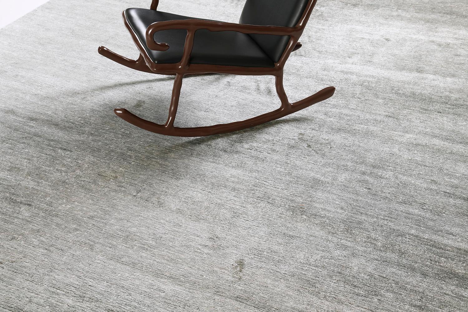 Contemporary Mehraban Solid Design Bamboo Silk Rug Dara For Sale