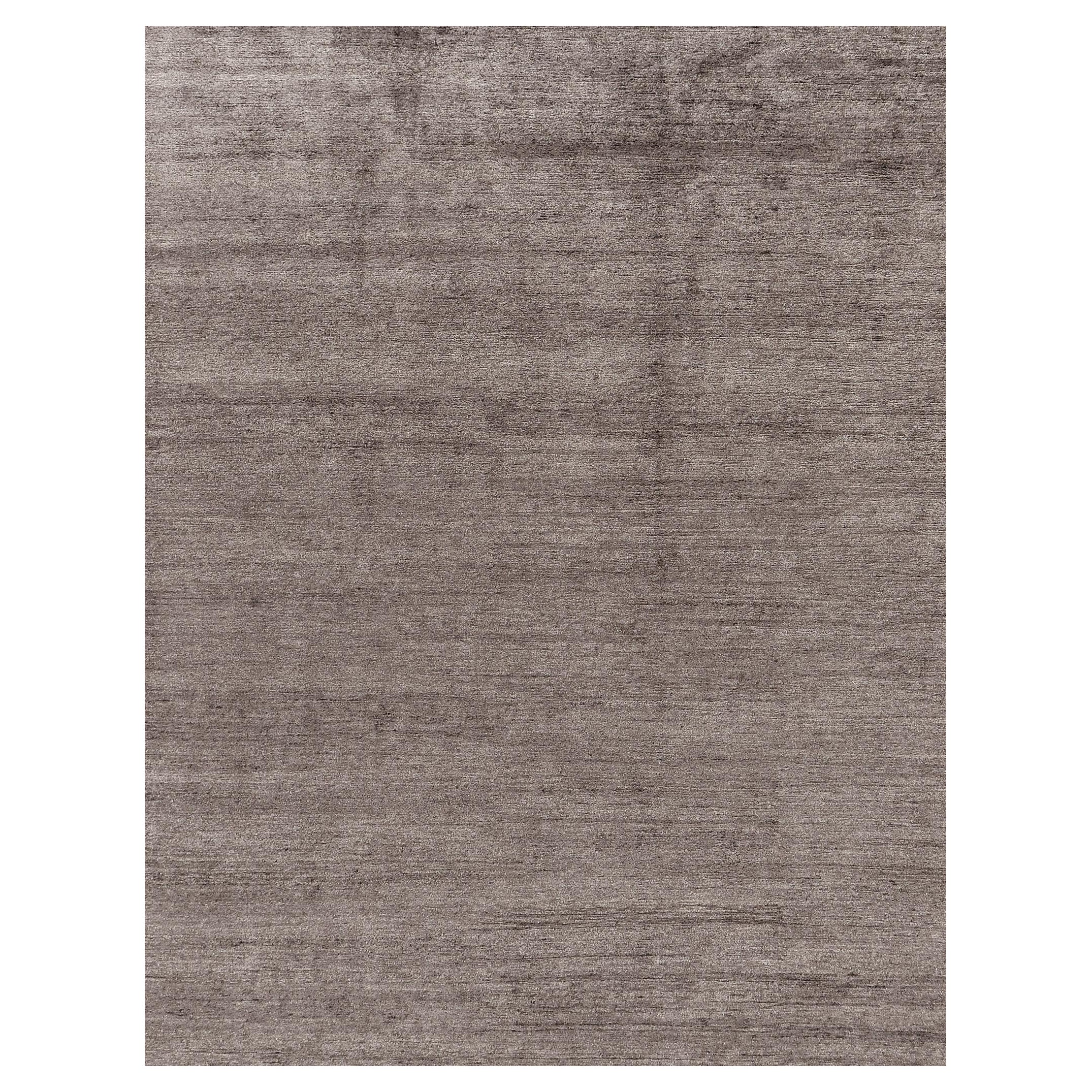 Mehraban Bambus-Seidenteppich Dara mit massivem Design