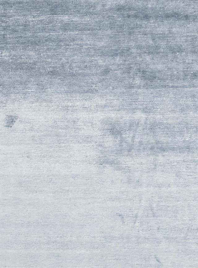 Light Blue Solid Color Hand-Loomed Bamboo Silk Plush Rug For Sale at ...