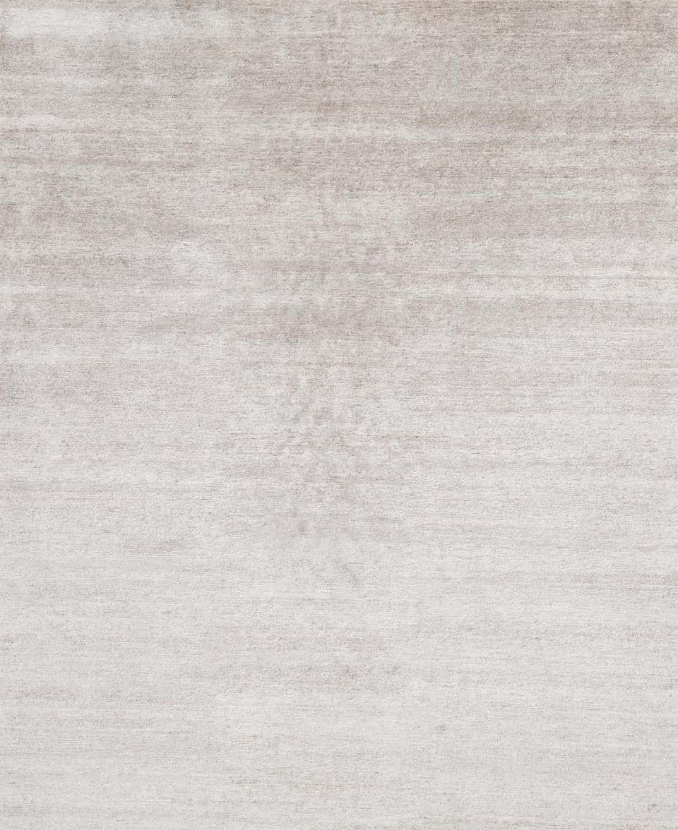 Light Blue Solid Color Hand-Loomed Bamboo Silk Plush Rug For Sale at ...