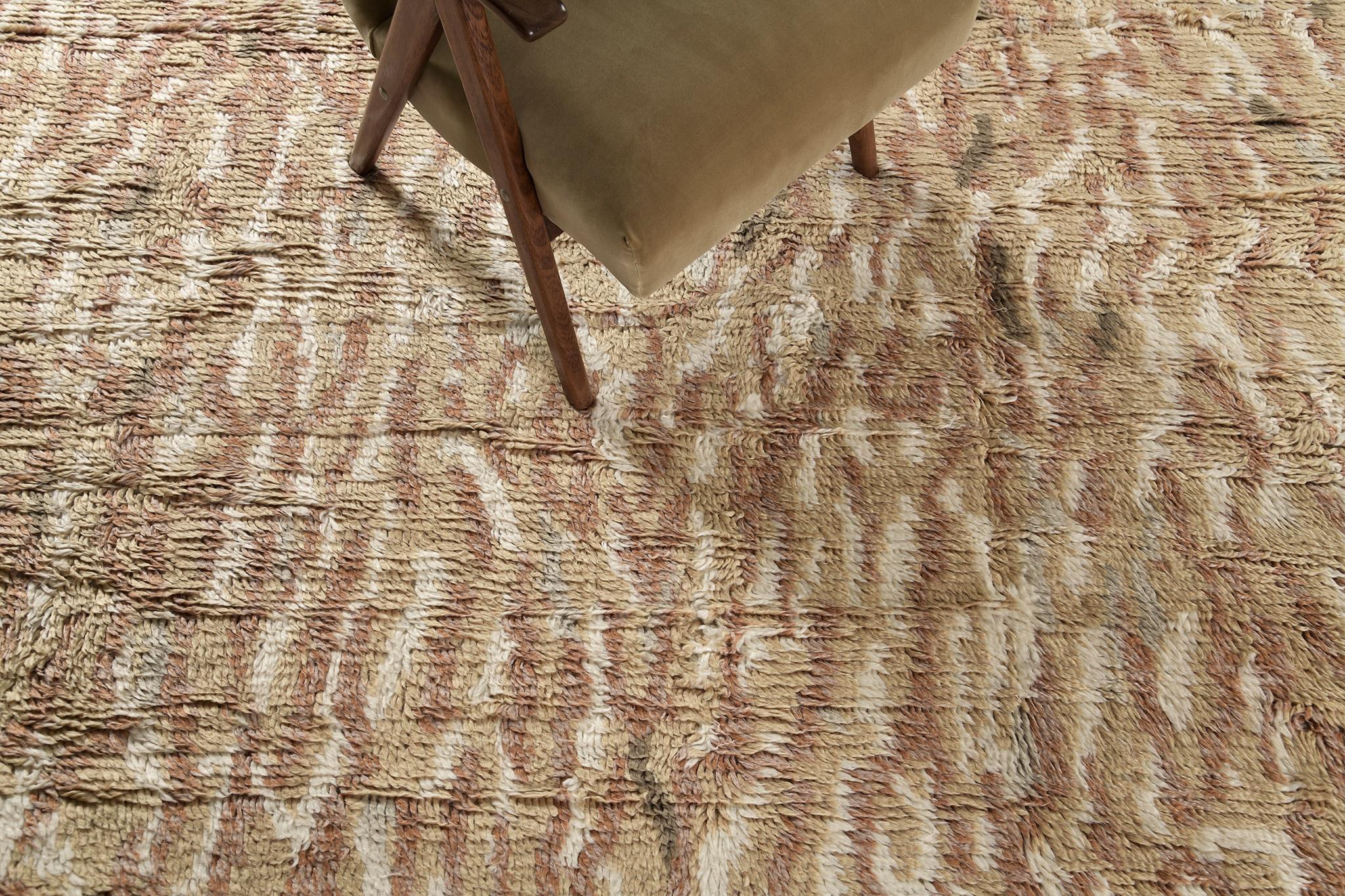 Strada is an embossed pile weave wool that features a playful texture in neutral tones. With its line works, and simplicity of execution, this rug is so unique and one of a kind. Mehraban's Atlas collection is known for the brilliant minds of