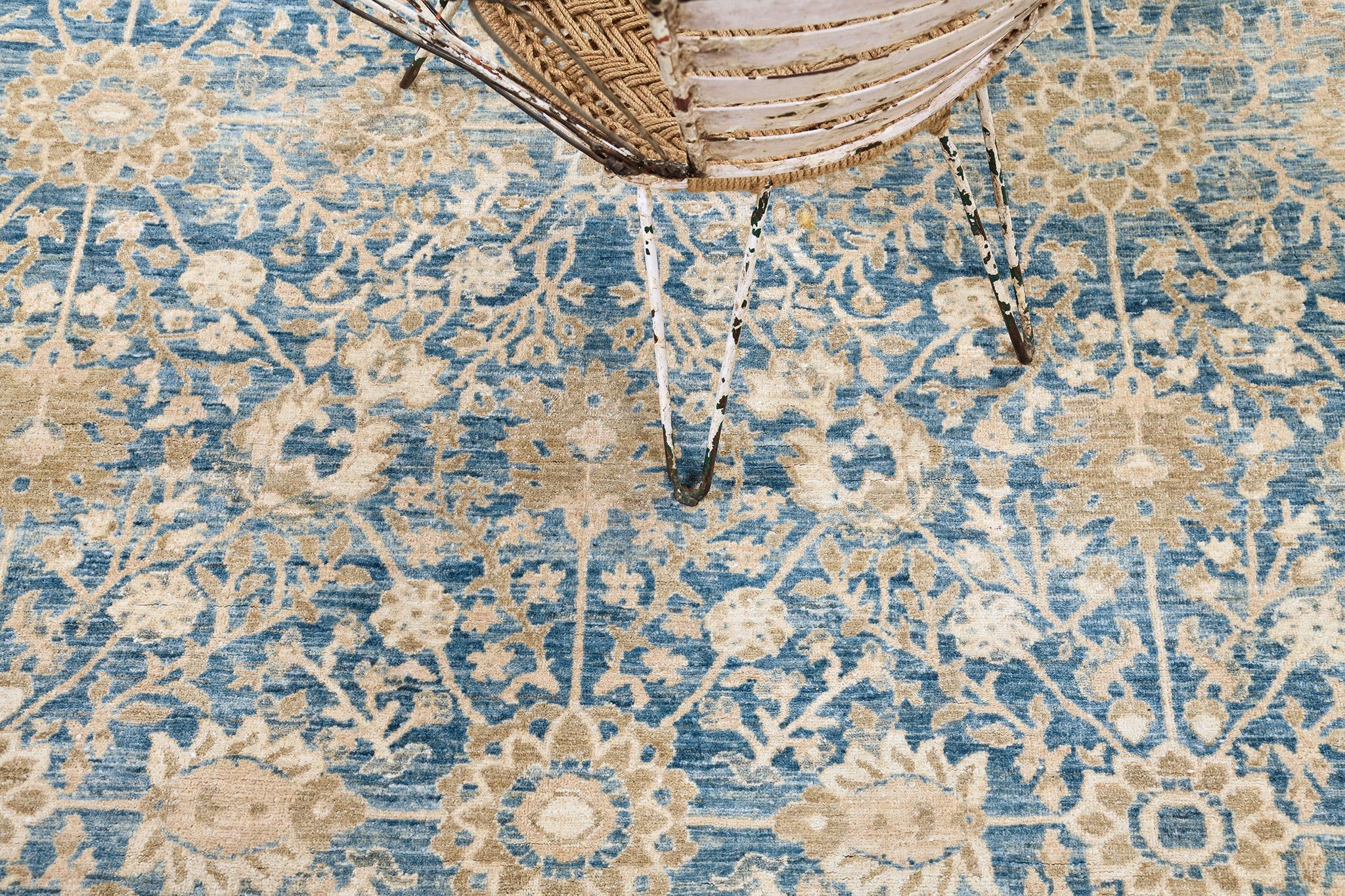 Indian Mehraban Tabriz Revival Rug For Sale