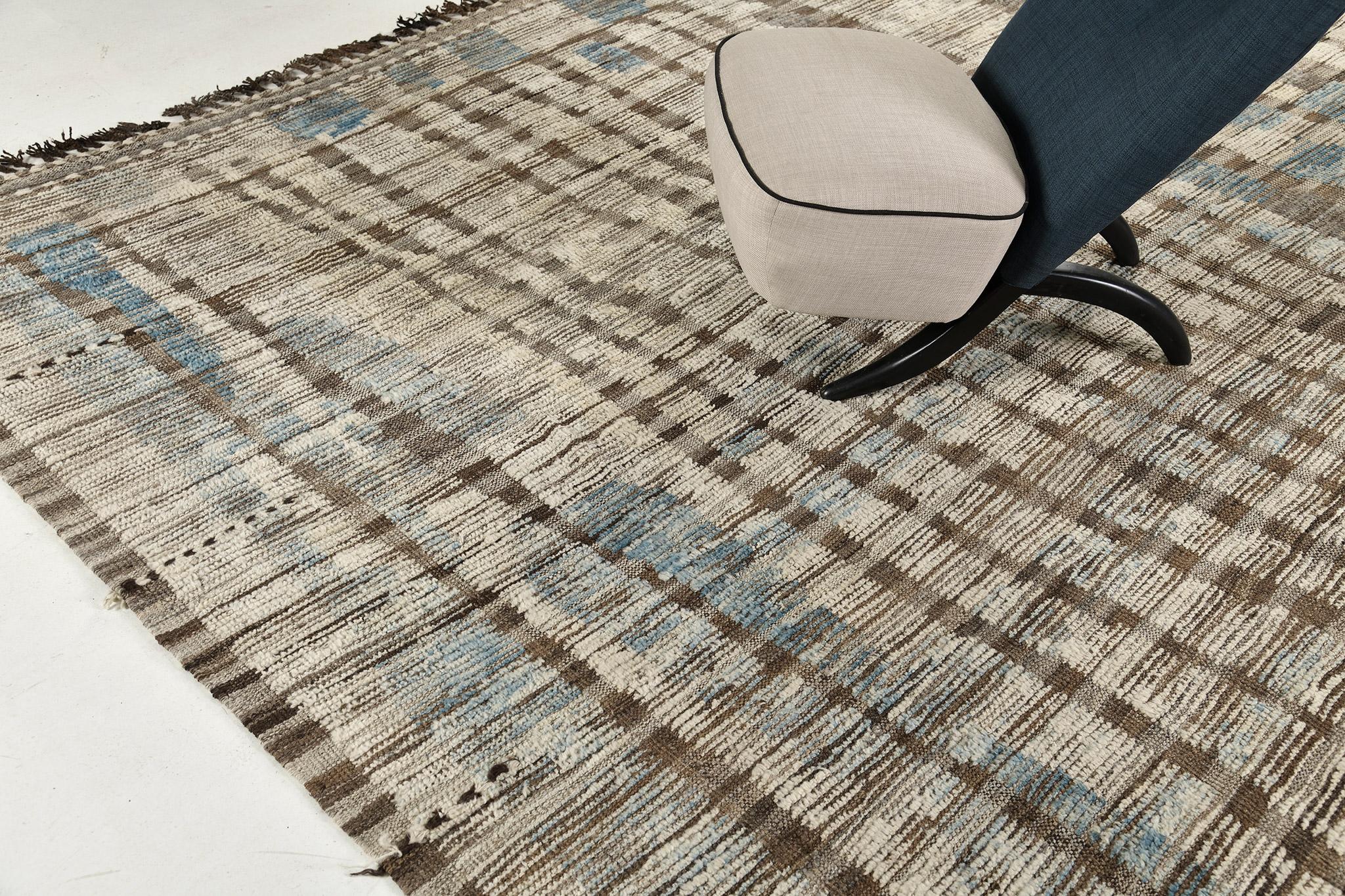 Tamarix is made of elegant wool and timeless design elements. The irregular patches of earthy-toned design and contemporary elements are what make the Atlas Collection so unique and sought after. Mehraban's Atlas collection is noted for its
