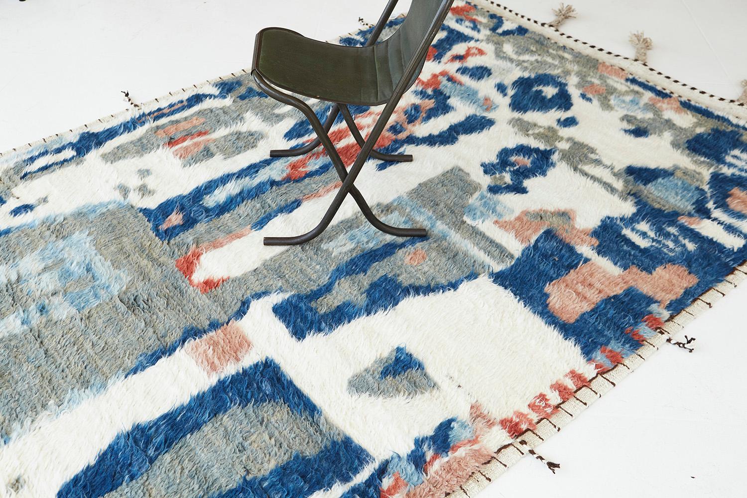 Tazekka' is made of luxurious wool and is made of timeless design elements. Its weaving of natural earth tones with vibrant colors and unique design is what makes the Atlas Collection so unique and sought after.

Rug Number
30129
Size
5' 9