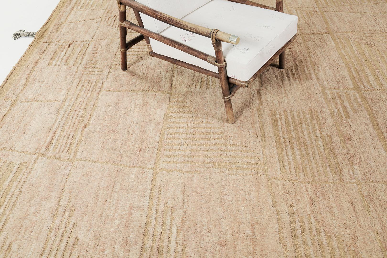Tisent has a beautiful embossed wool that features various linear strokes. Its warm tone complements your modern contemporary interior and will definitely fascinate the eyes of your guests. This rug plays with textures, linework, and simplicity