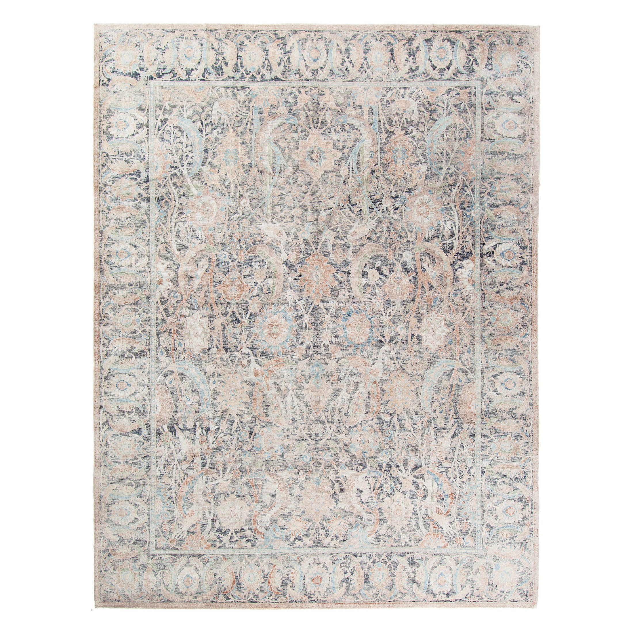 Mehraban Traditionelles Design Wolle & Aloe Teppich Allure Mogul im Angebot