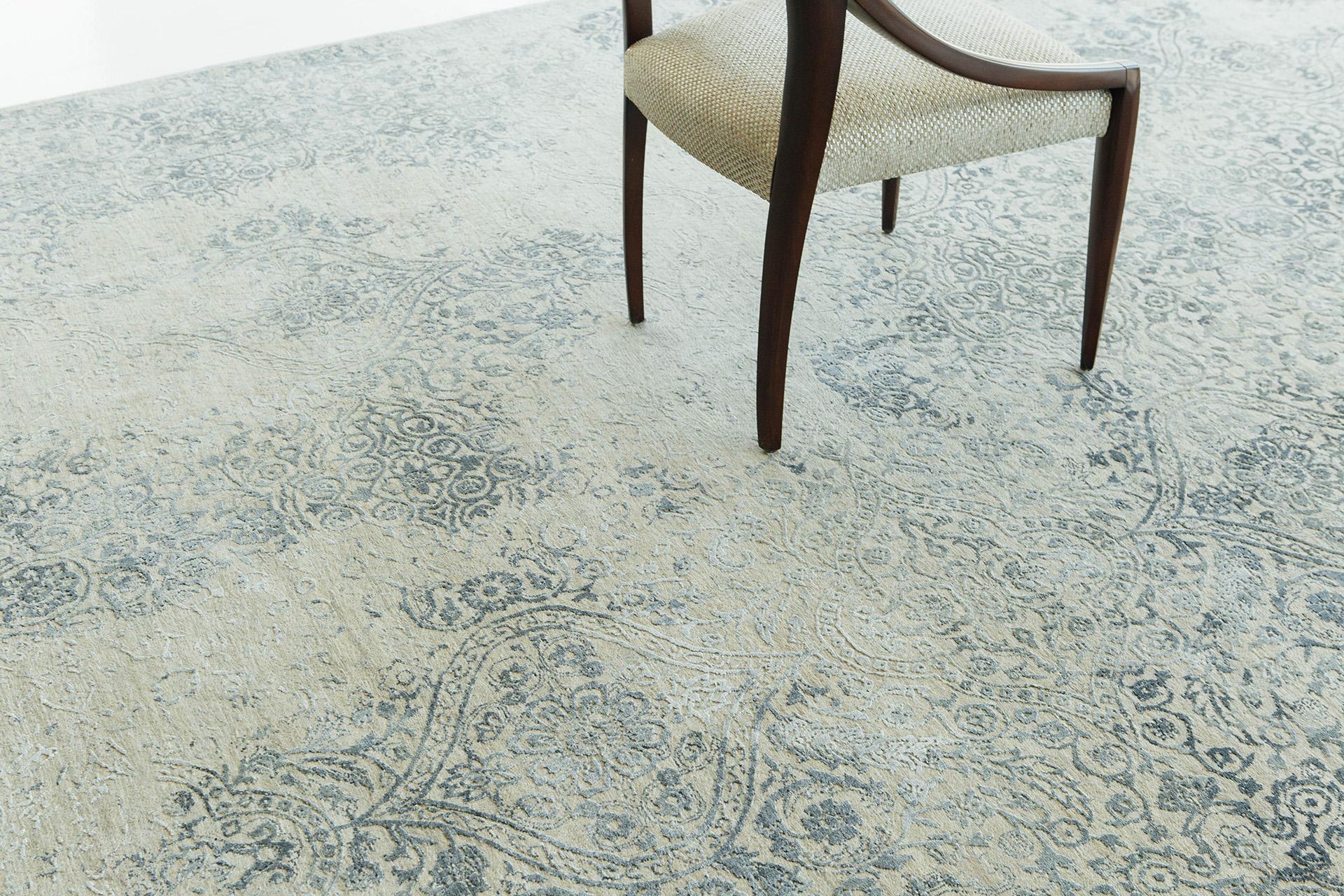 Contemporary Mehraban Transitional Design Rug Allure Delenda For Sale