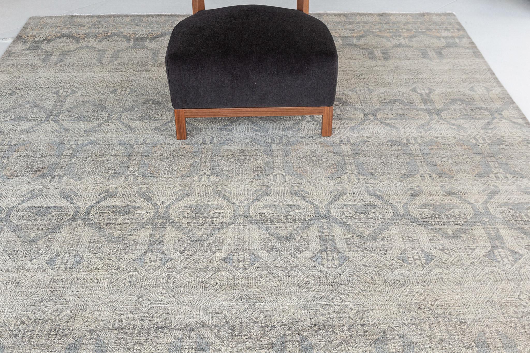This transitional design rug from the Allure Collection combines style and functionality through these majestic symbols in the gray palette. Beautifully curate your home gallery or accentuate open space, this modern and classic design is an instant