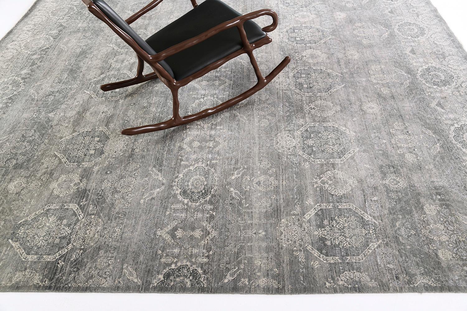 Hand-Knotted Mehraban Transitional Design Rug Allure Franco For Sale