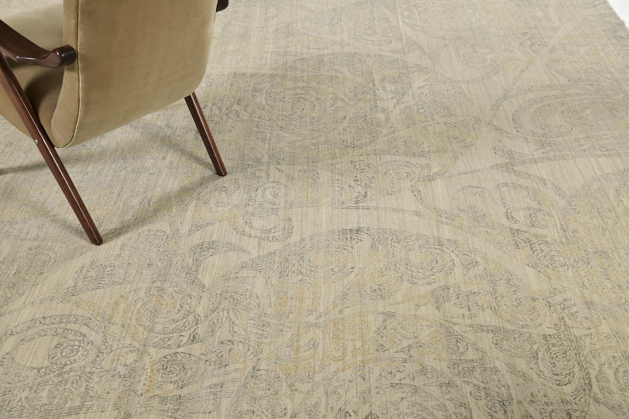 Mehraban Transitional Design Rug Allure Serenity In New Condition For Sale In WEST HOLLYWOOD, CA