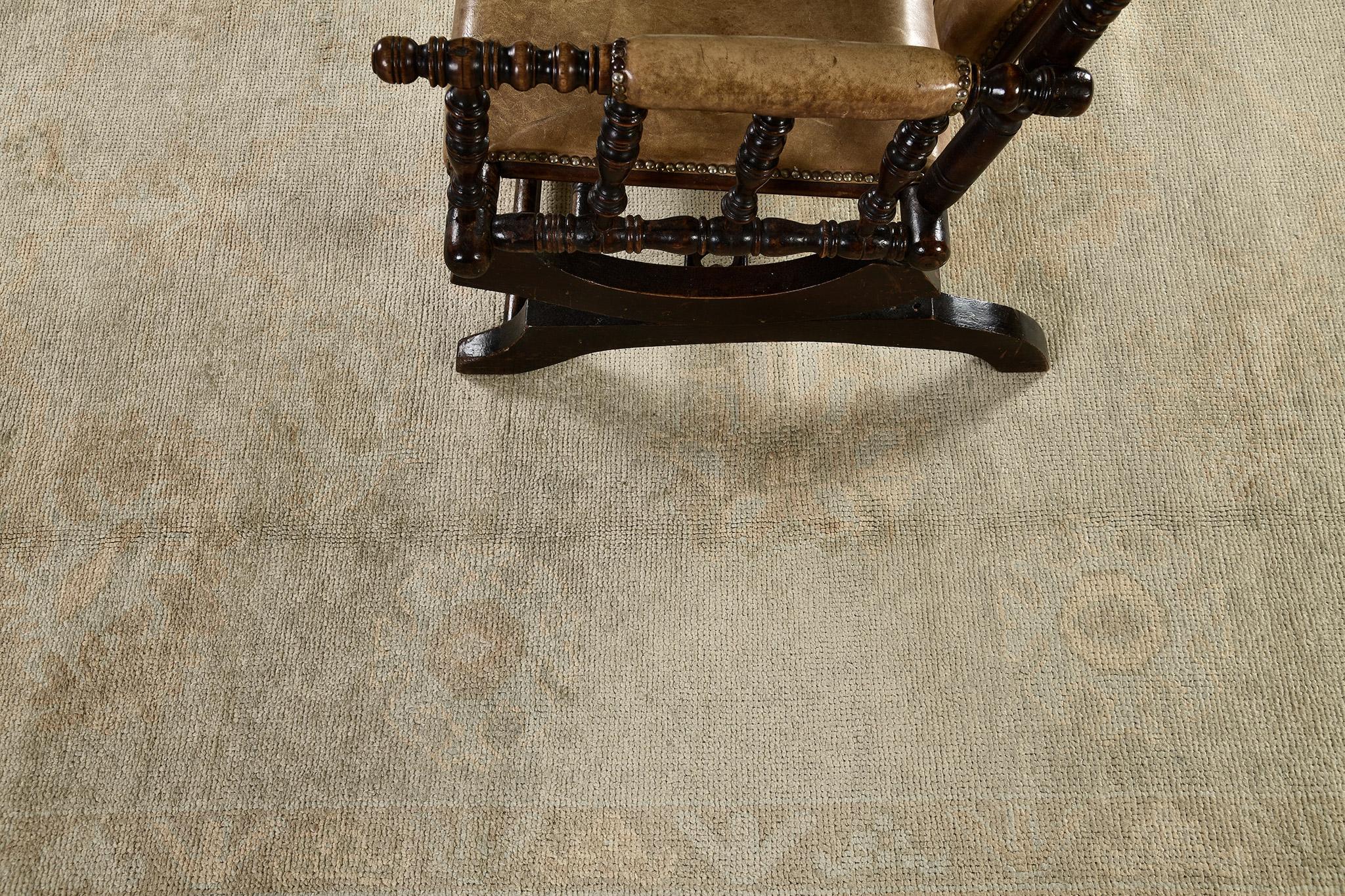 Contemporary Mehraban Turkish Oushak Revival Rug For Sale