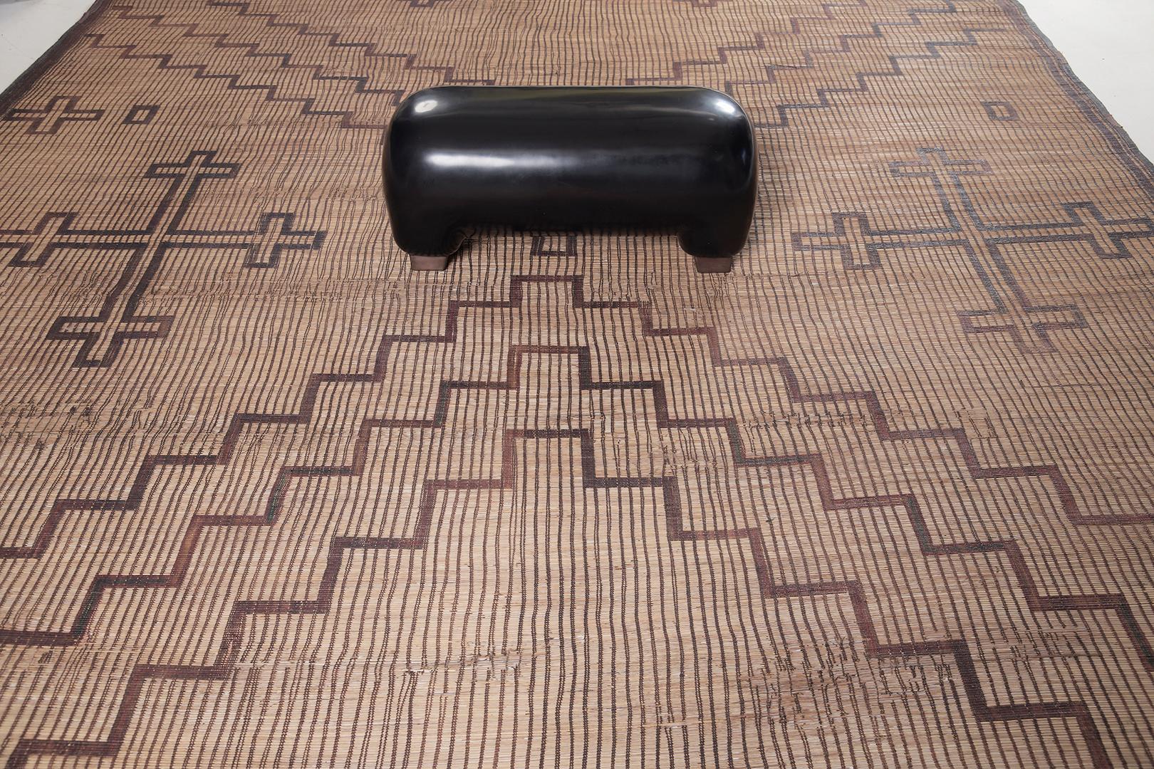 Mehraban Vintage African Tuareg Mat In Good Condition In WEST HOLLYWOOD, CA