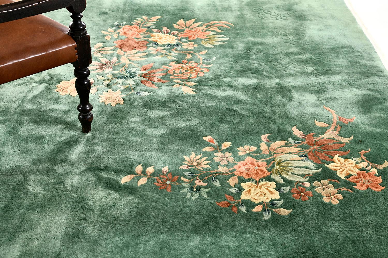Mid-20th Century Mehraban Vintage Art Deco Chinese Rug
